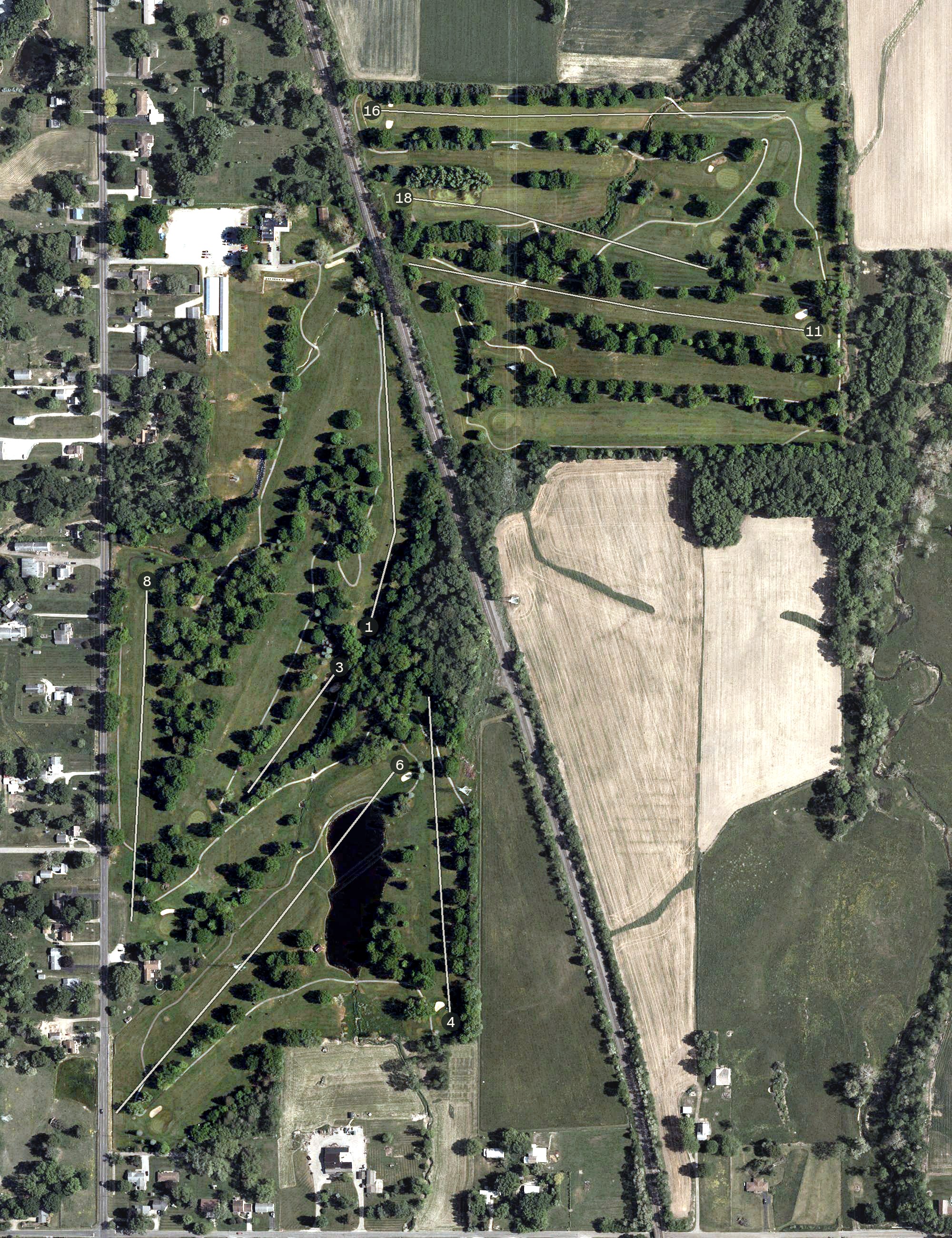 Aerial view of Sleepy Hollow Country Club, OH