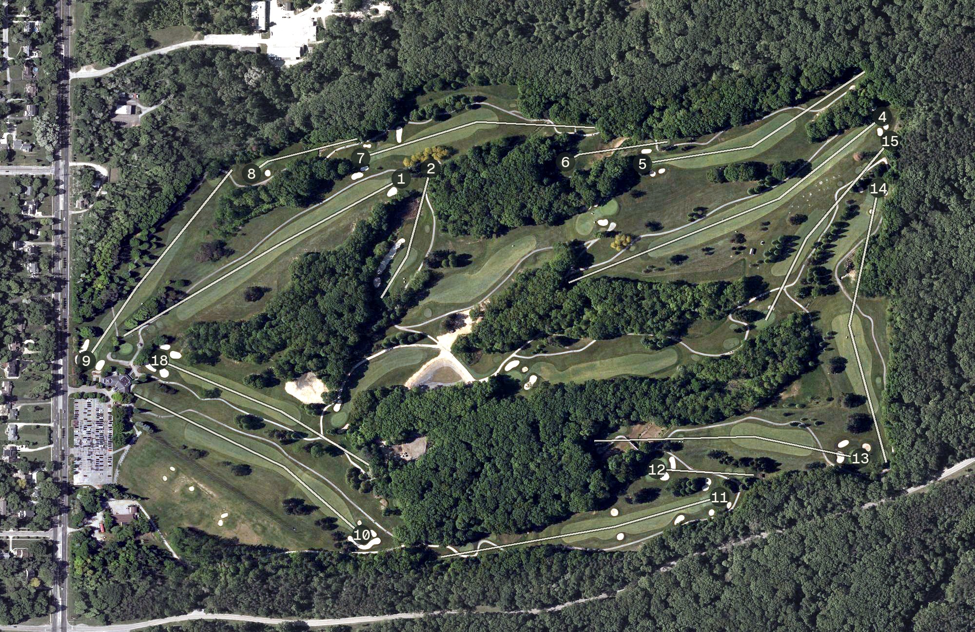 Aerial view of Sleepy Hollow Golf Course, OH