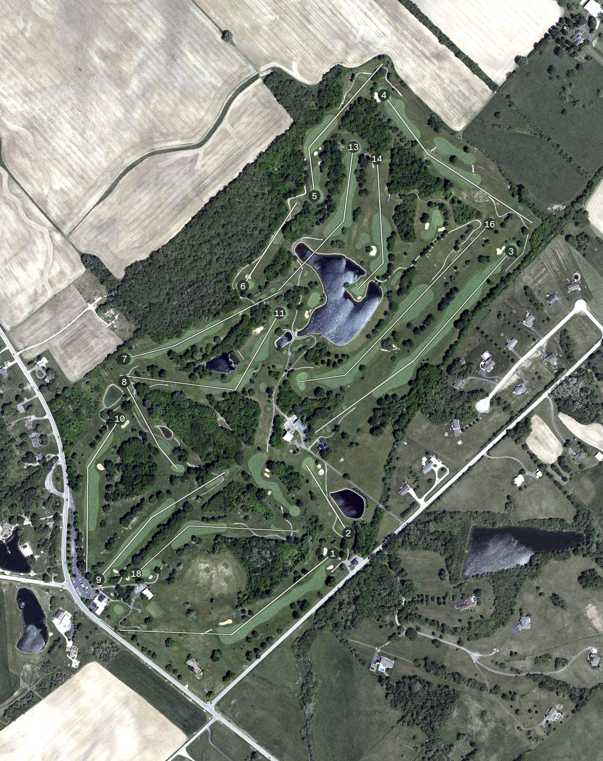 Aerial view of Snow Hill Country Club, OH