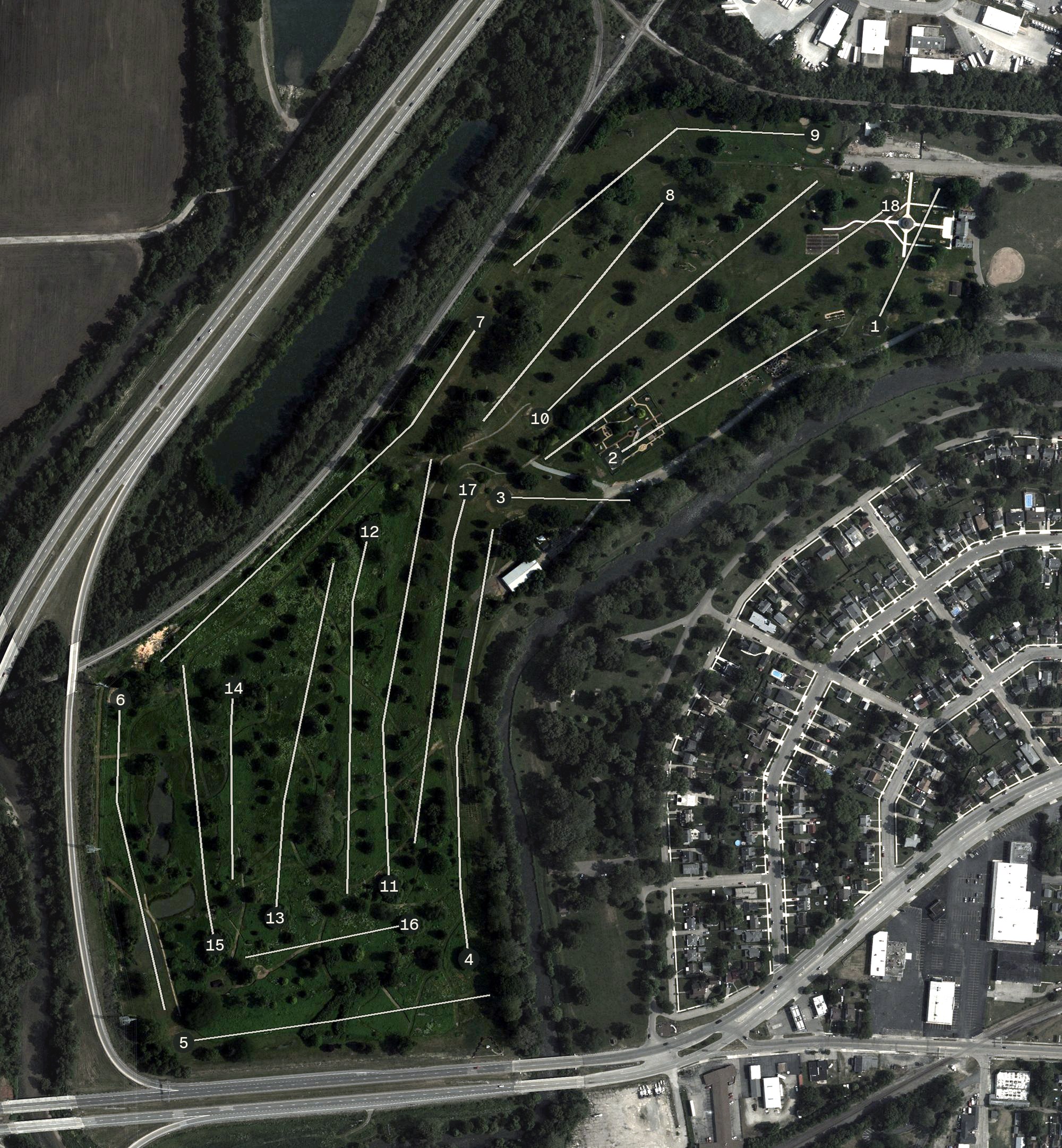 Aerial view of Snyder Park Golf Course, OH
