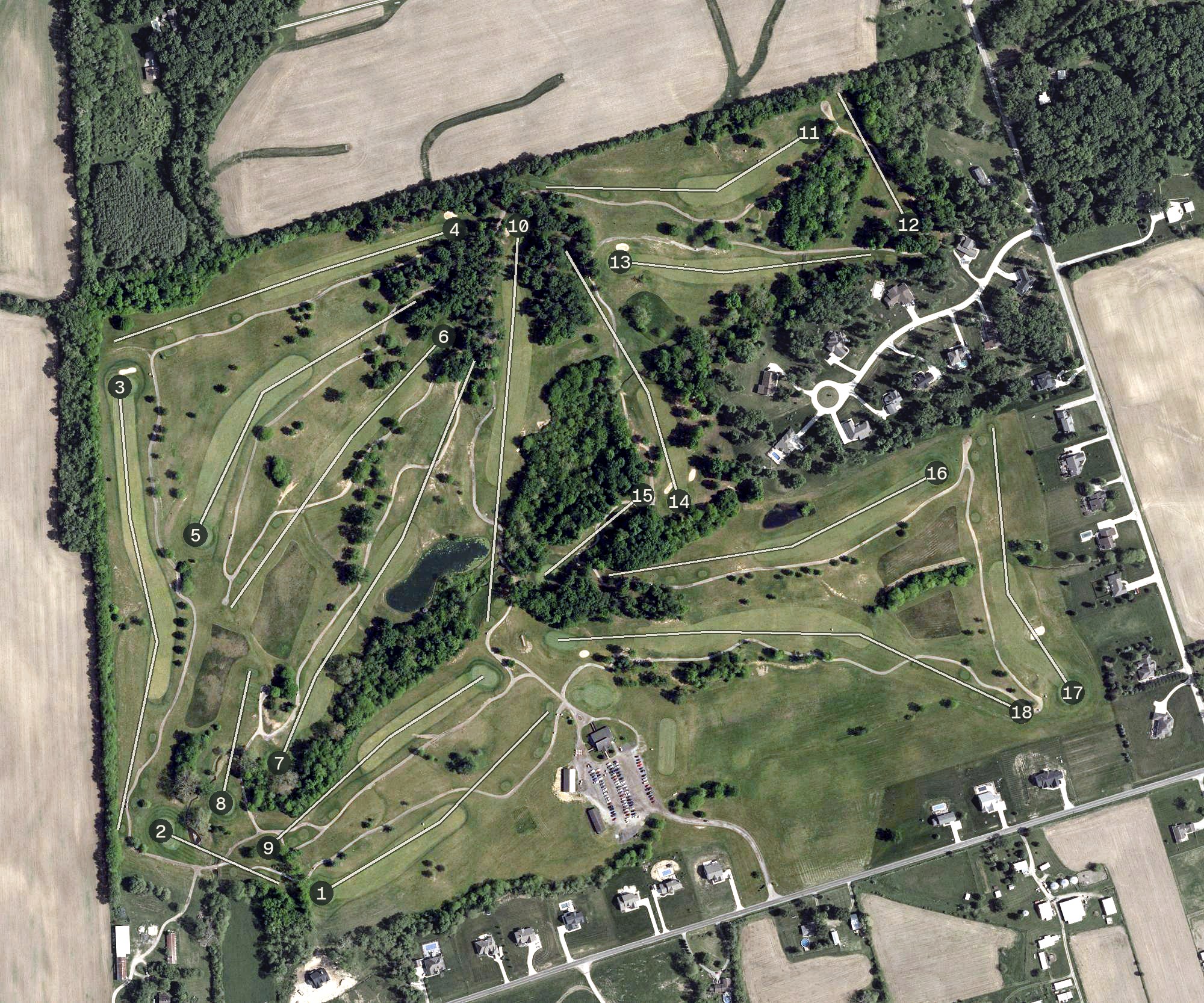 Aerial view of Split Rock Golf Club, OH