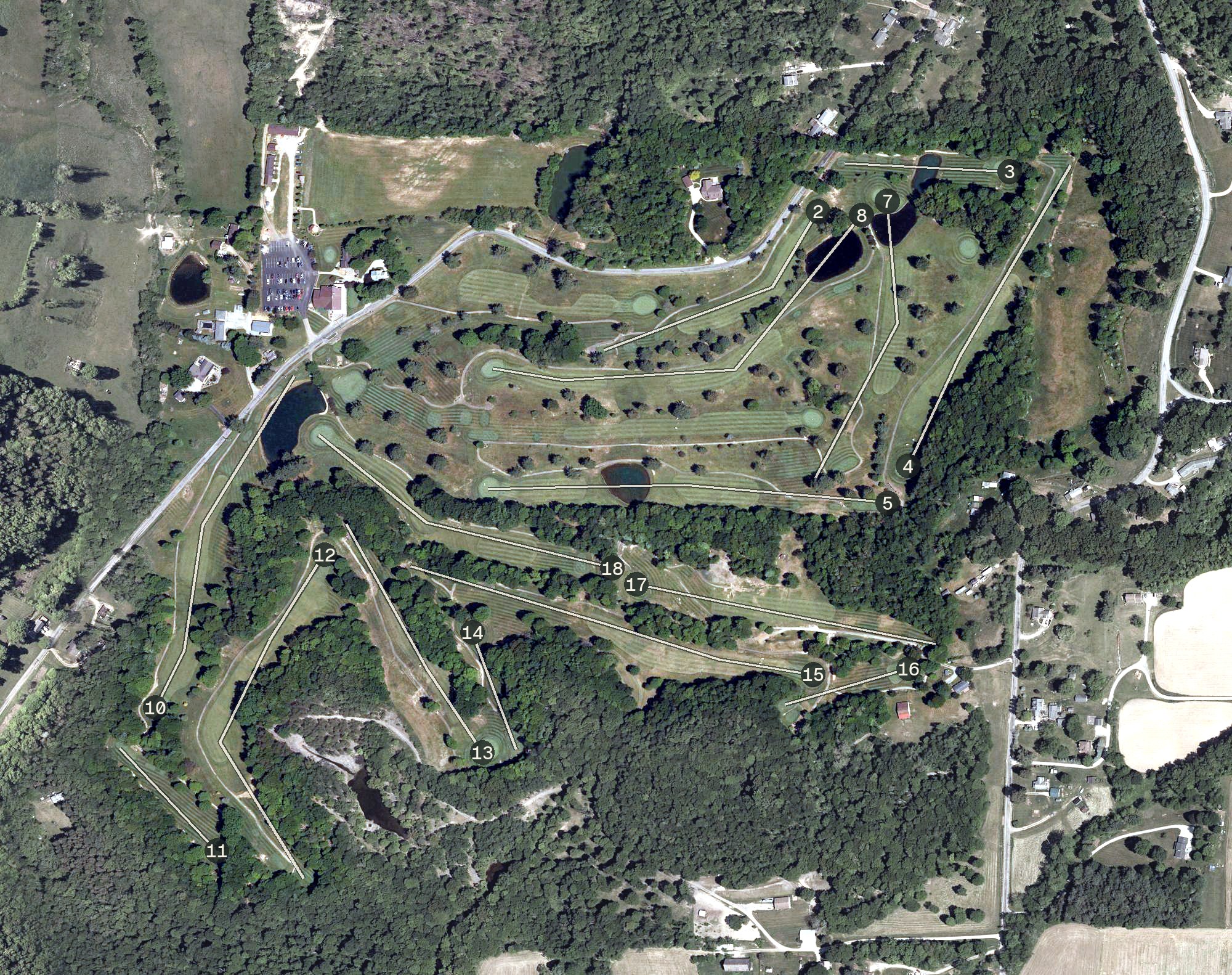 Aerial view of Spring Valley Golf Course, OH