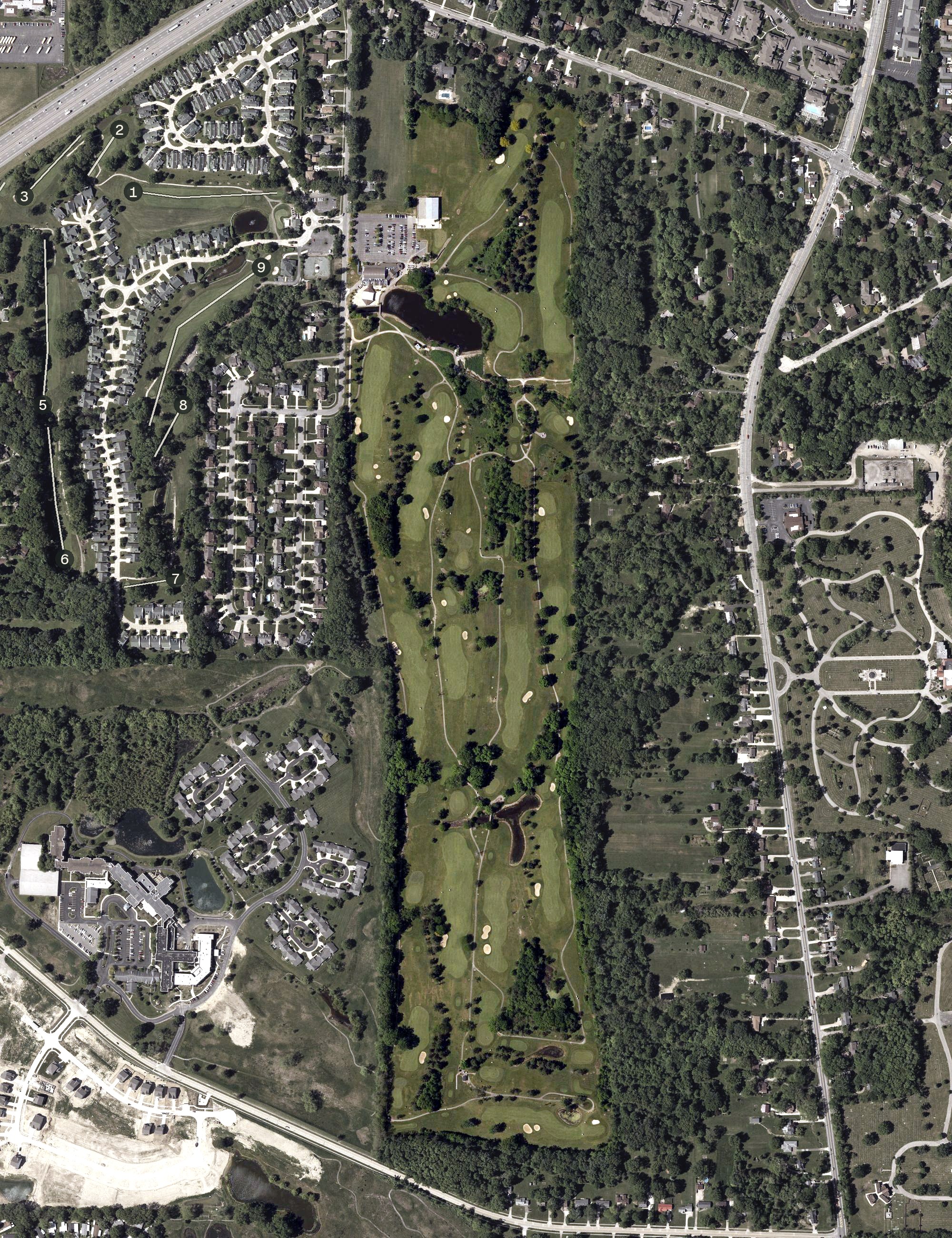 Aerial view of Springvale Golf Course, OH