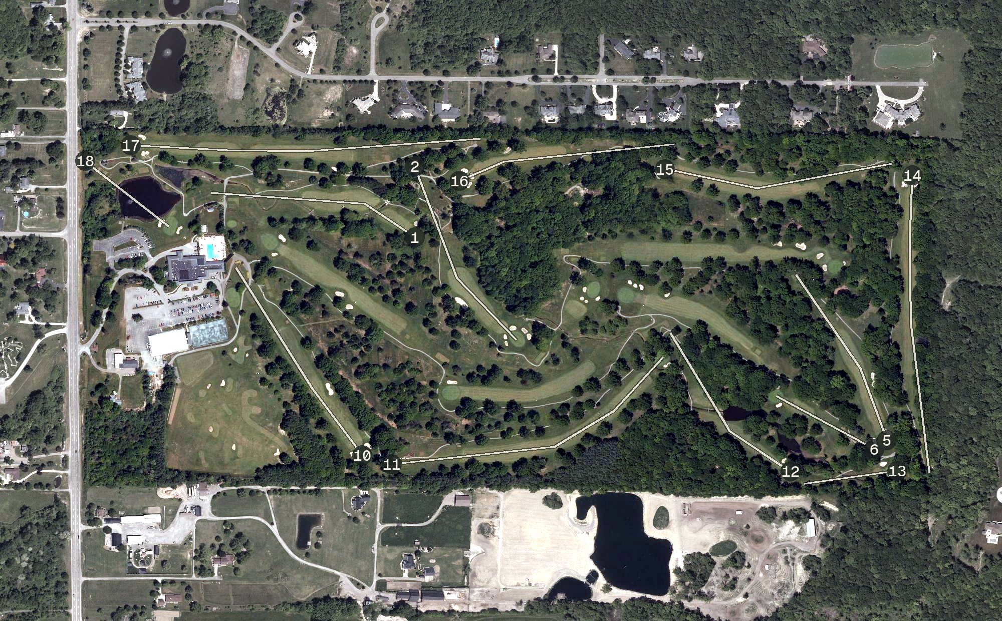 Aerial view of Squaw Creek Golf Course, OH