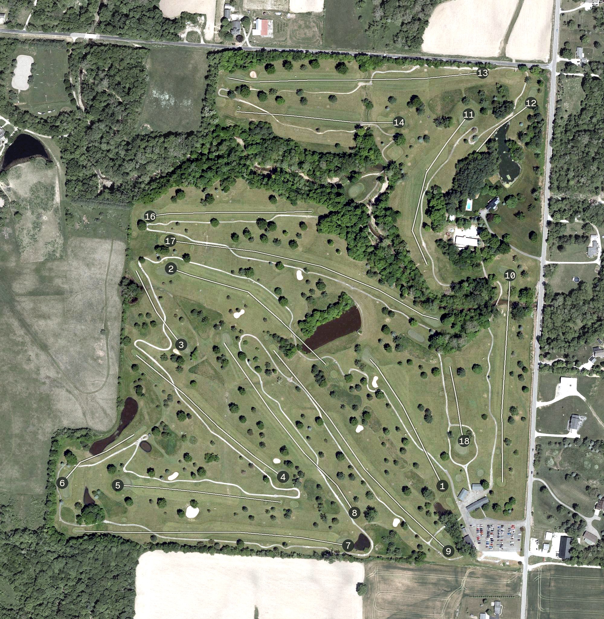 Aerial view of St Alban's Golf Course, OH