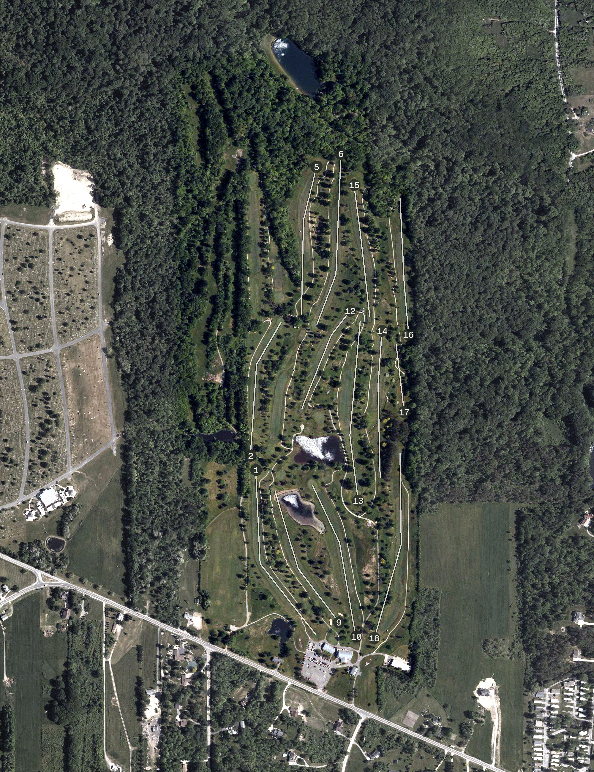 Aerial view of St. Denis Golf Course, OH