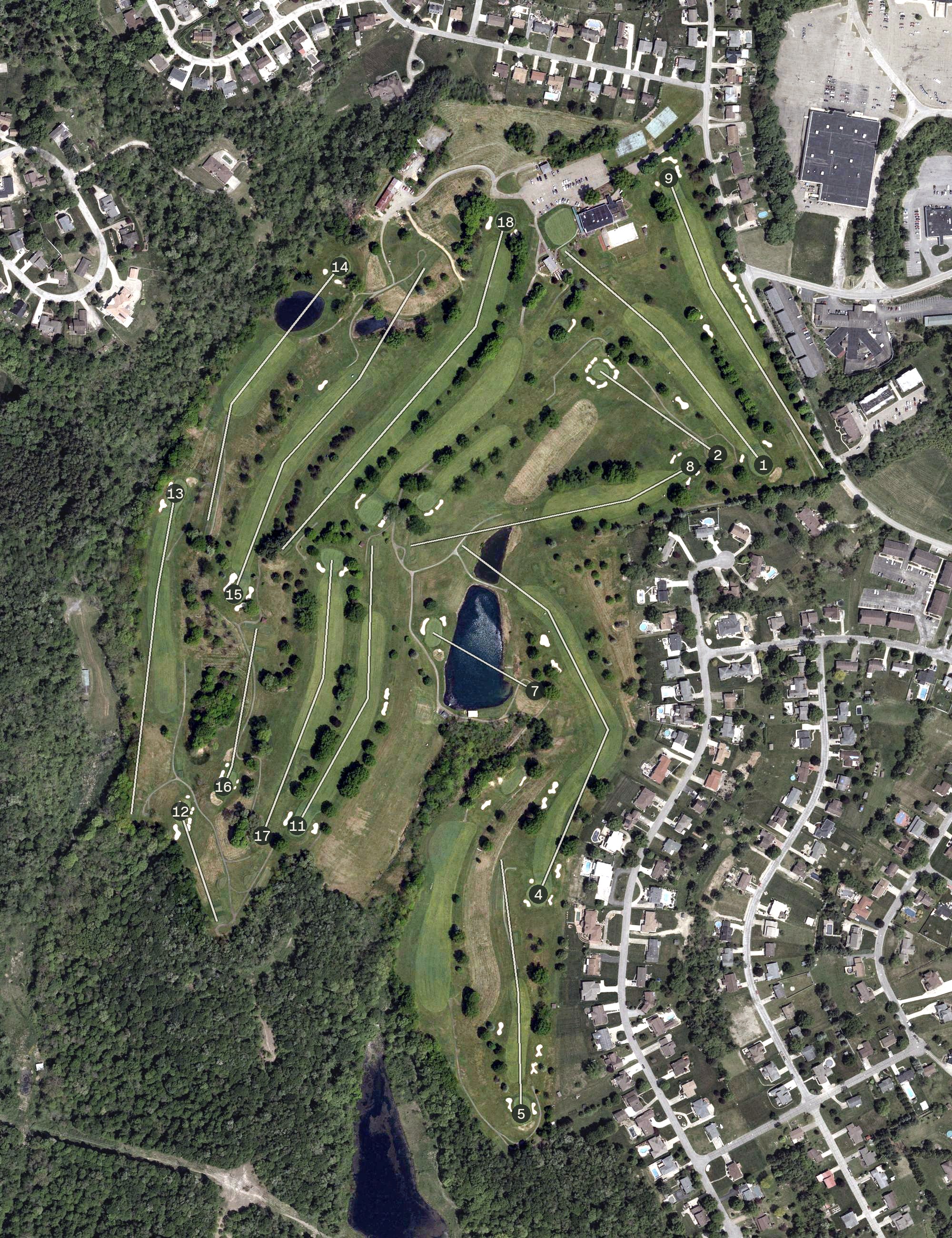 Aerial view of Steubenville Country Club, OH