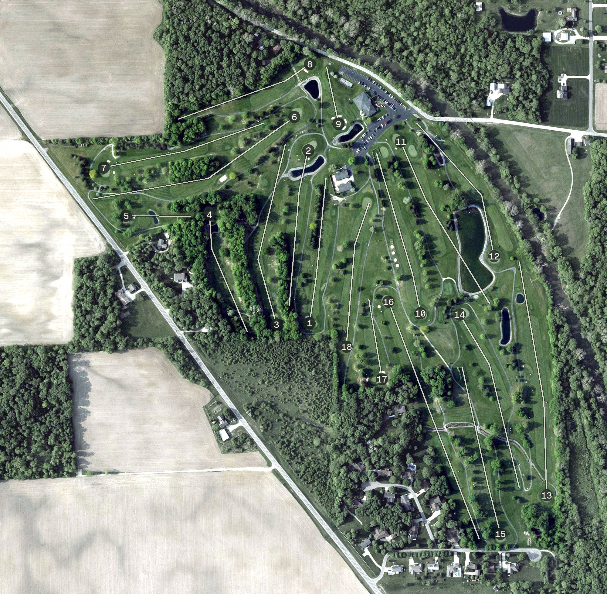 Aerial view of Stillwater Valley Golf Club, OH