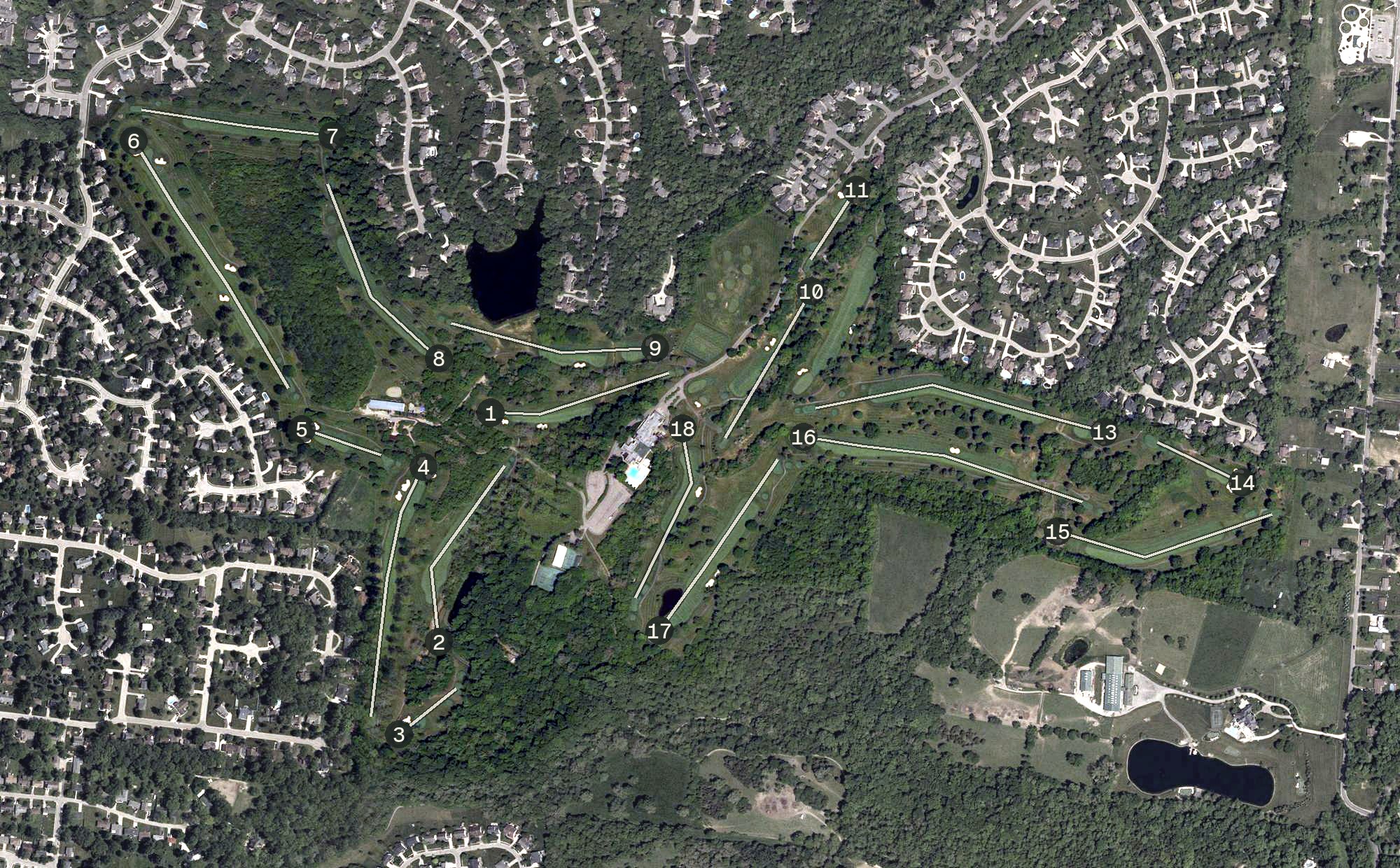 Aerial view of Sycamore Creek County Club, OH