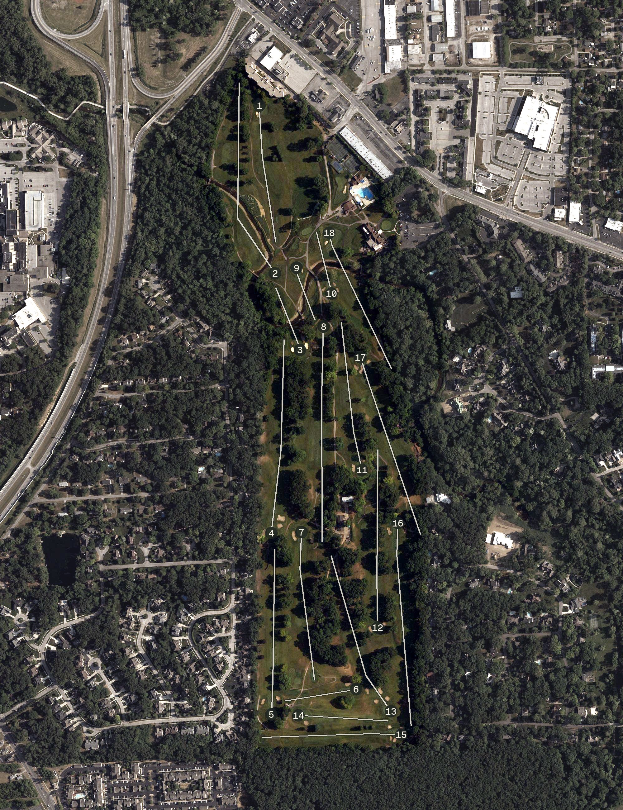 Aerial view of Sylvania Golf Club, OH
