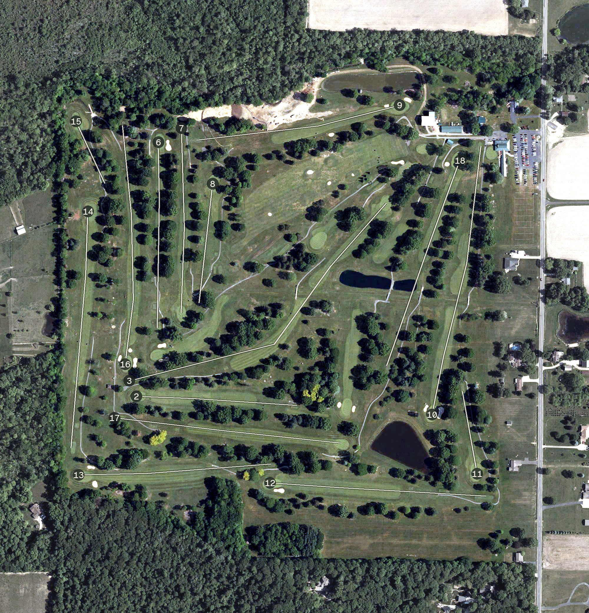 Aerial view of Tannenhauf Golf Club, OH