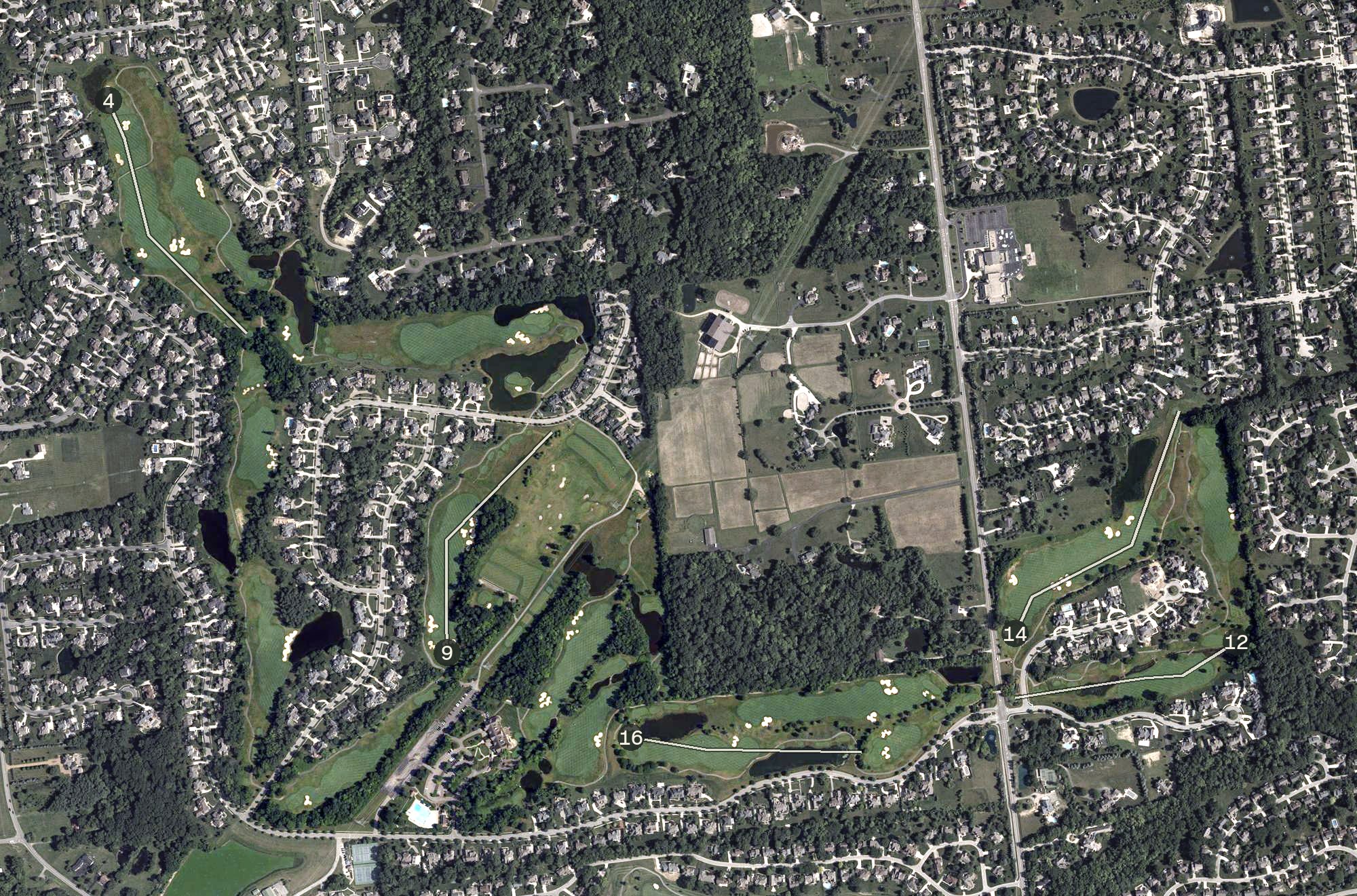 Aerial view of The Club at Tartan Fields, OH