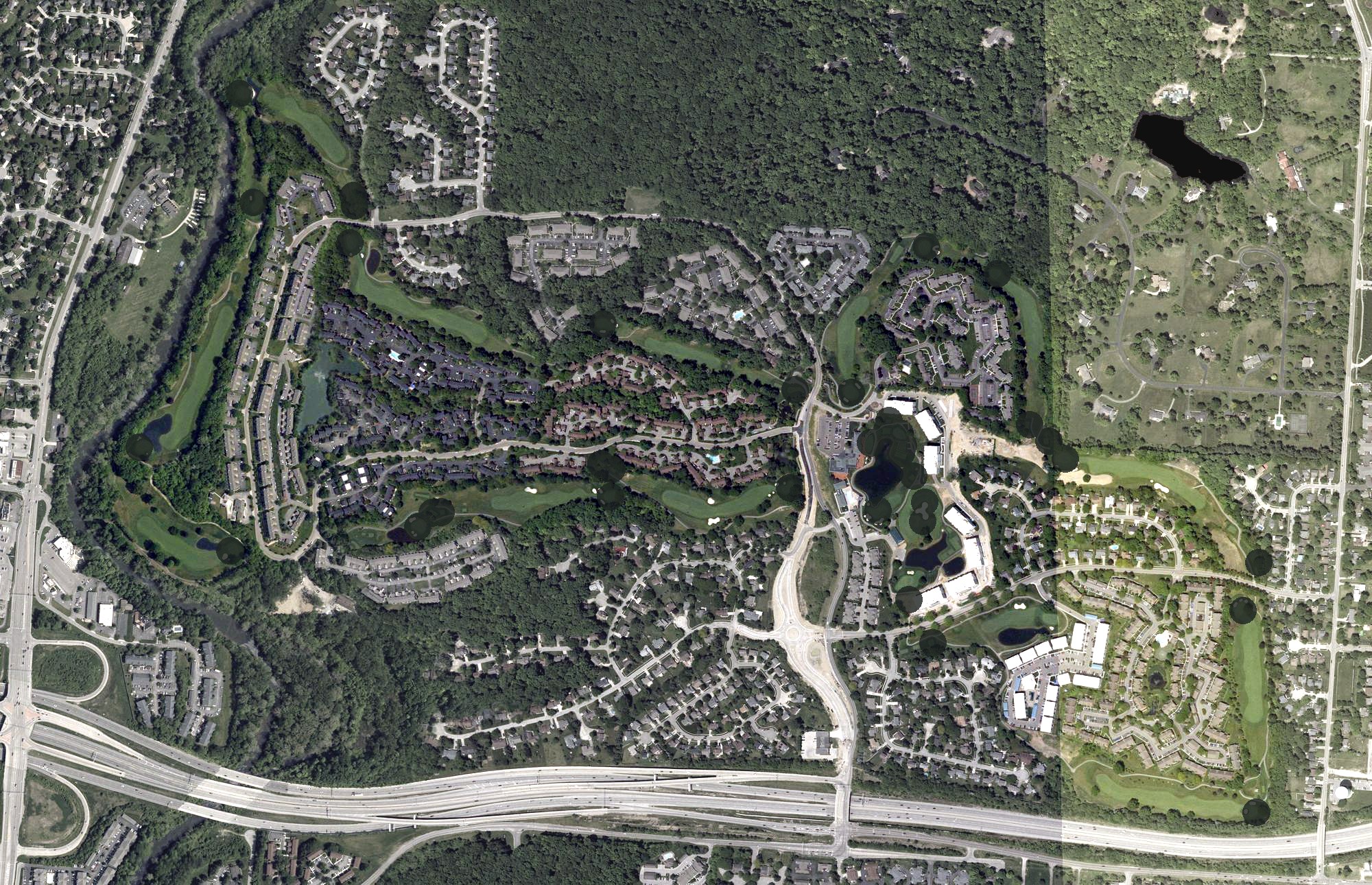 Aerial view of The Golf Club at Little Turtle, OH