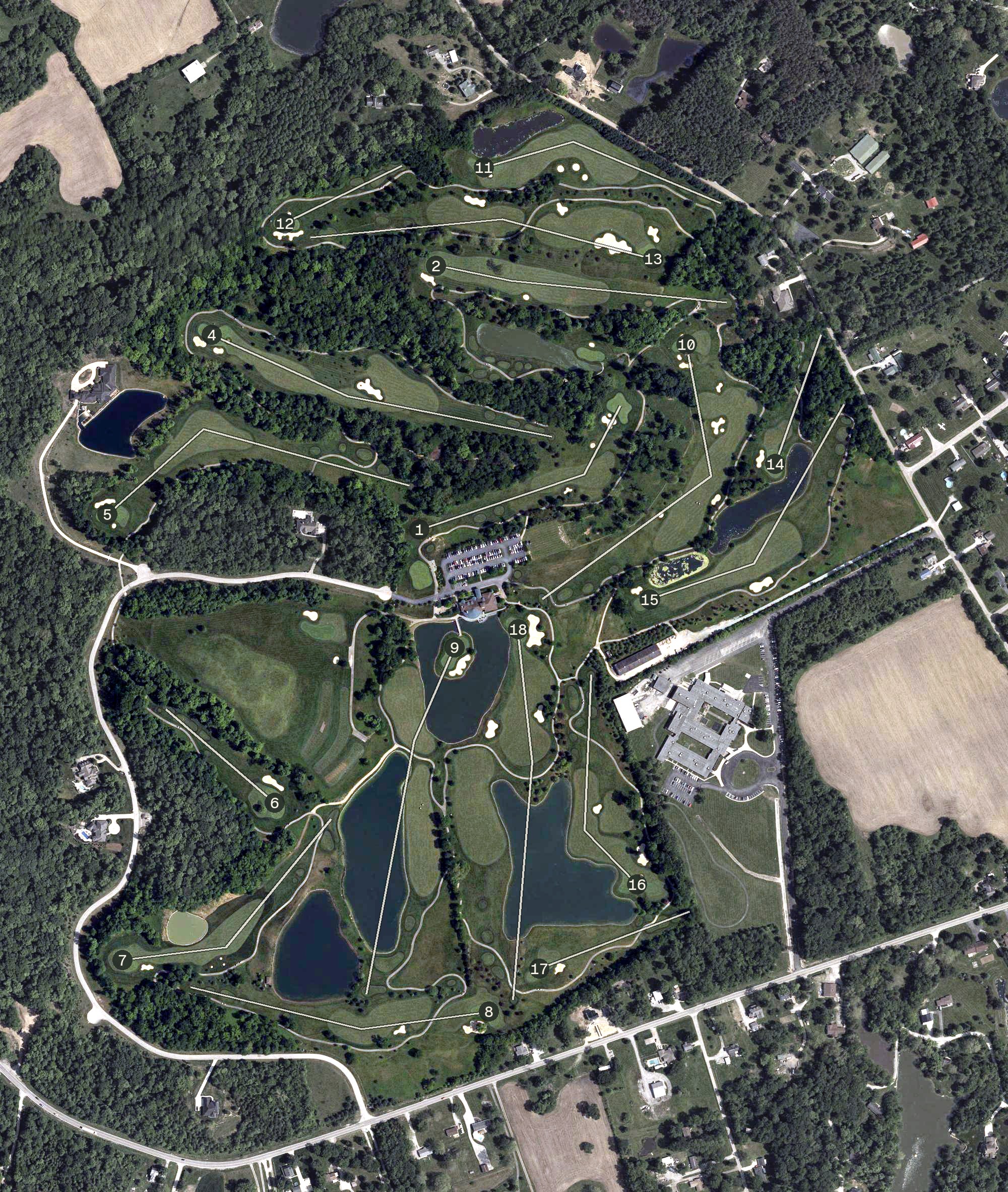 Aerial view of The Golf Club at Stonelick Hills, OH