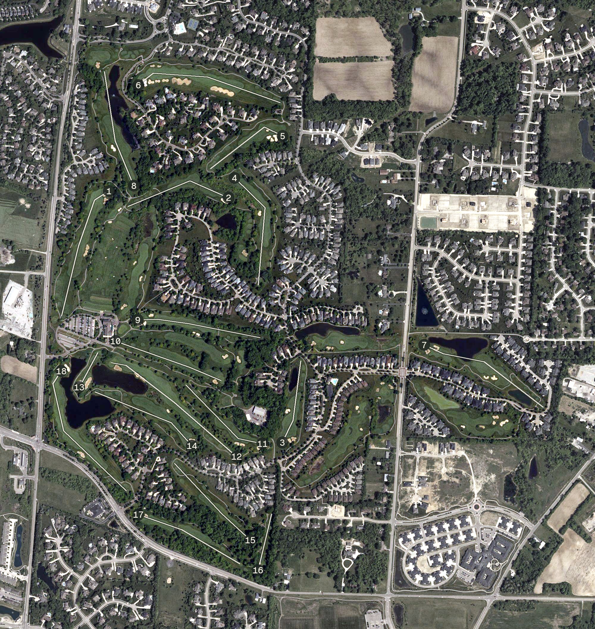 Aerial view of The Golf Club at Yankee Trace, OH