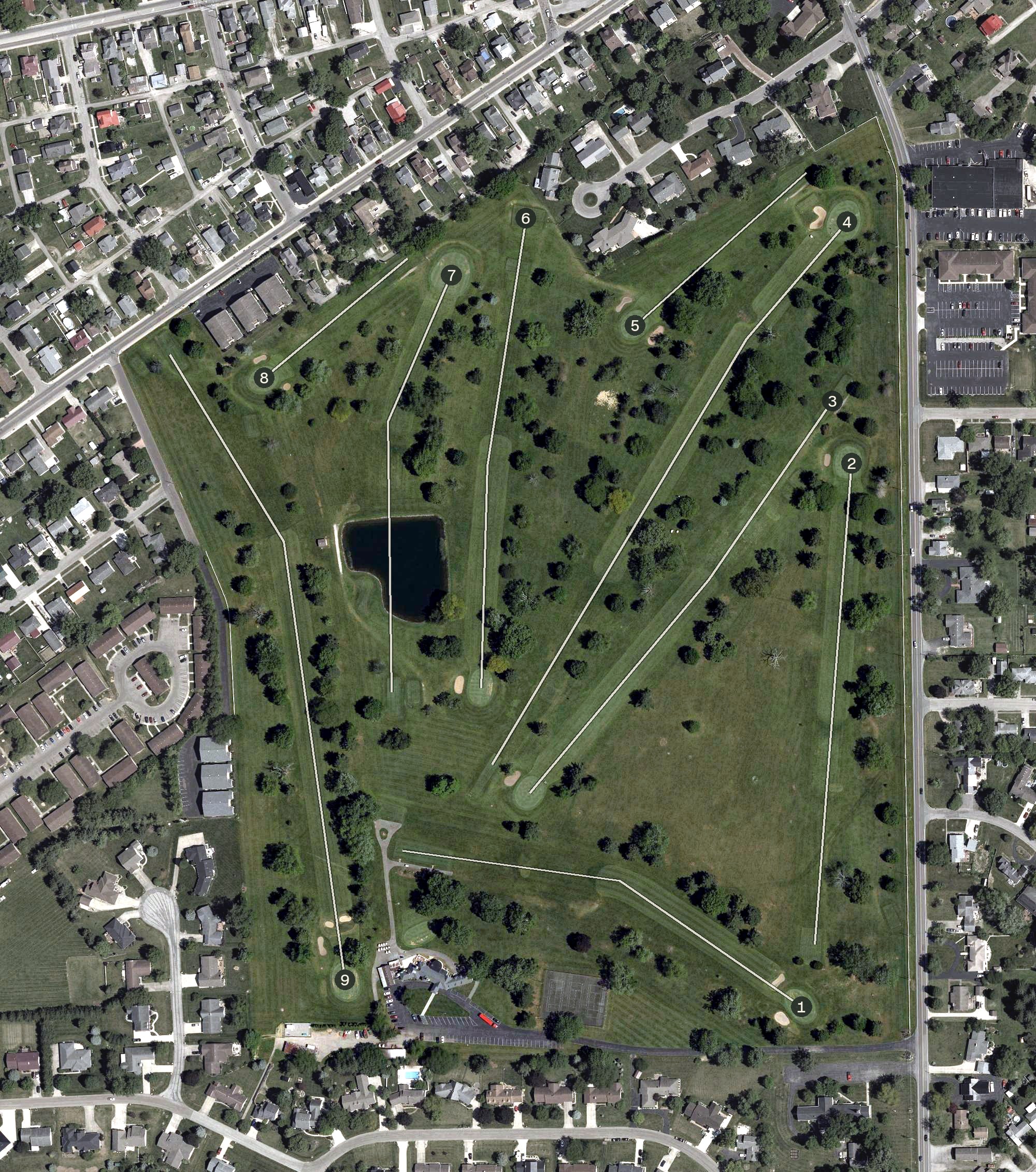 Aerial view of The Greens Golf Course, OH
