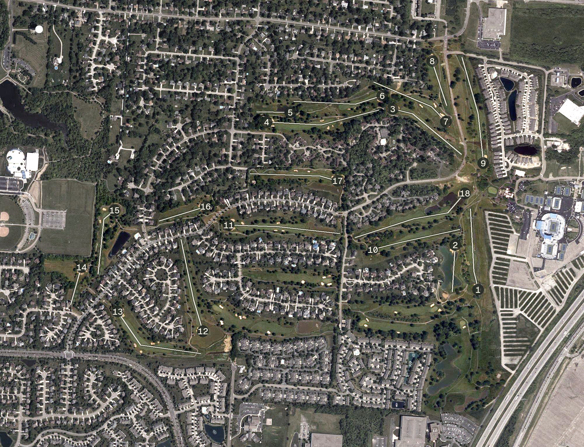 Aerial view of The Grizzly Golf and Social Lodge, OH