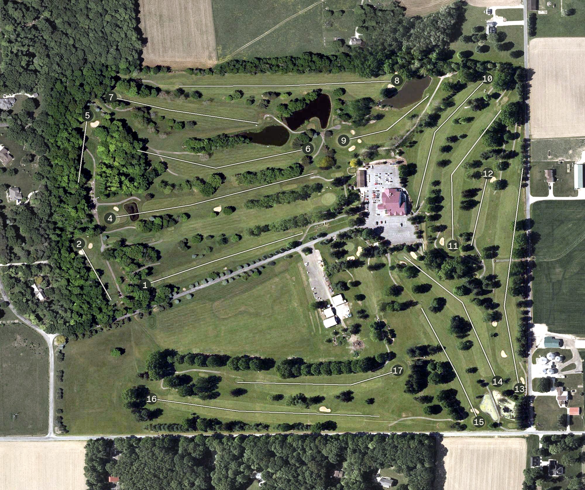 Aerial view of The Pines Golf Club, OH