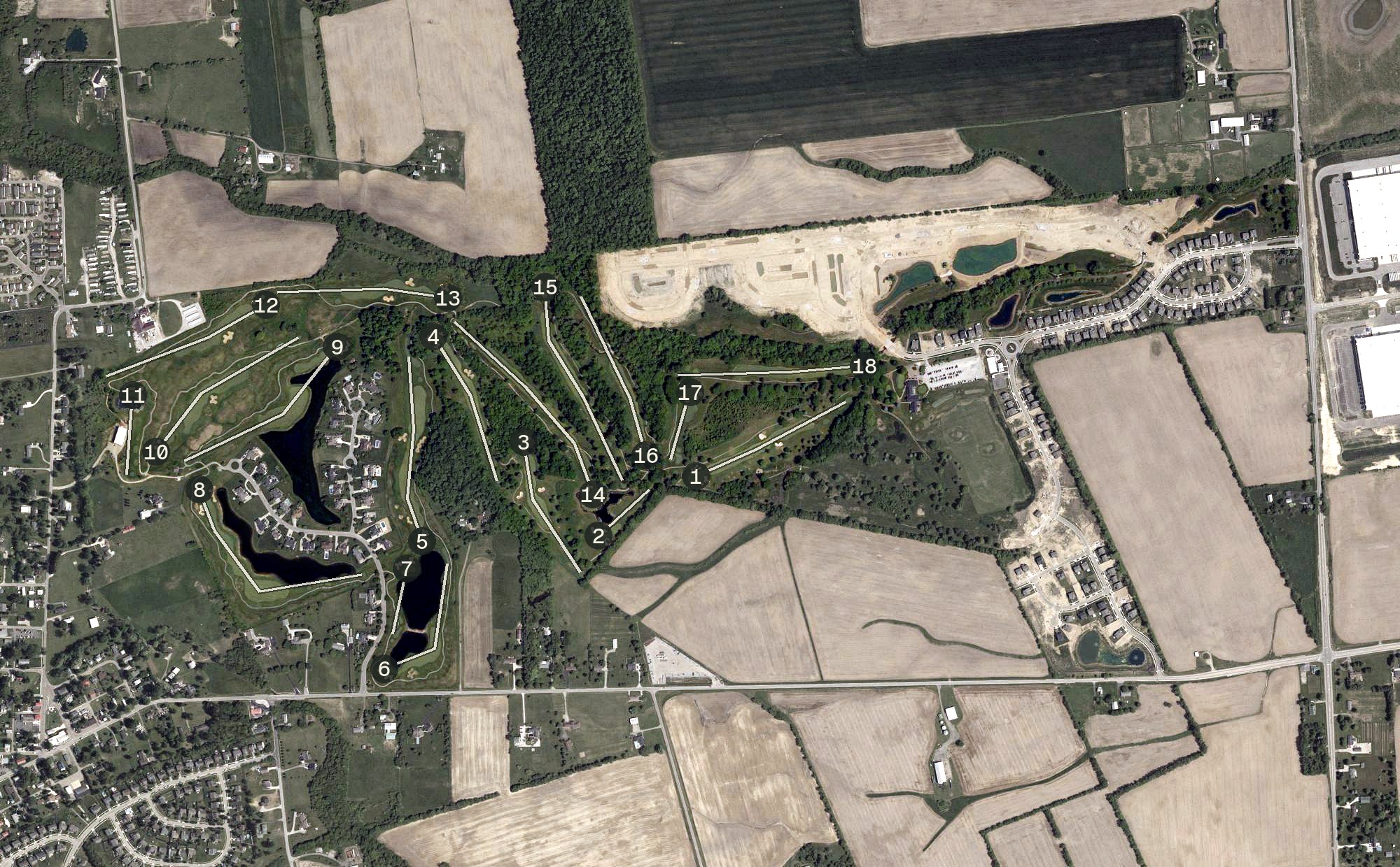 Aerial view of The Players Club at Foxfire, OH