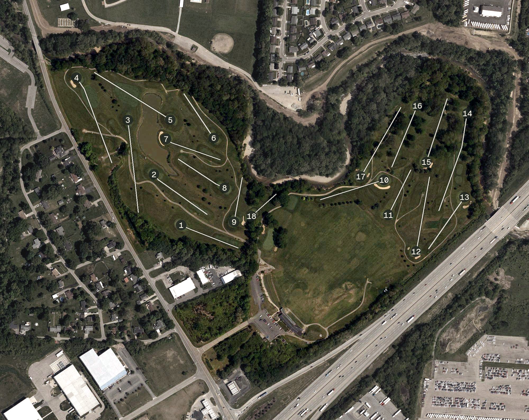 Aerial view of The Practice Center - Clear Creek, OH
