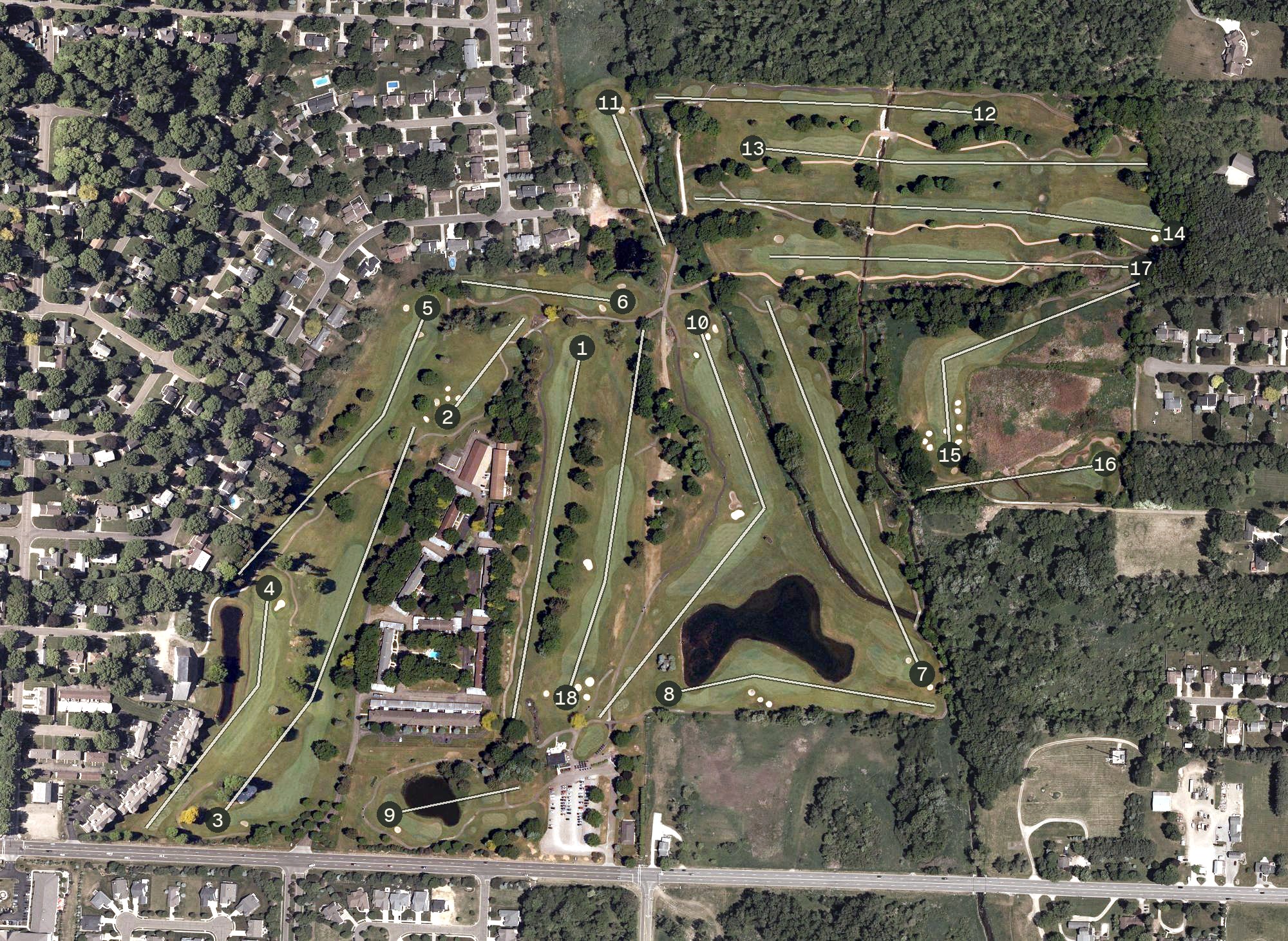 Aerial view of The Sanctuary Golf Club, OH