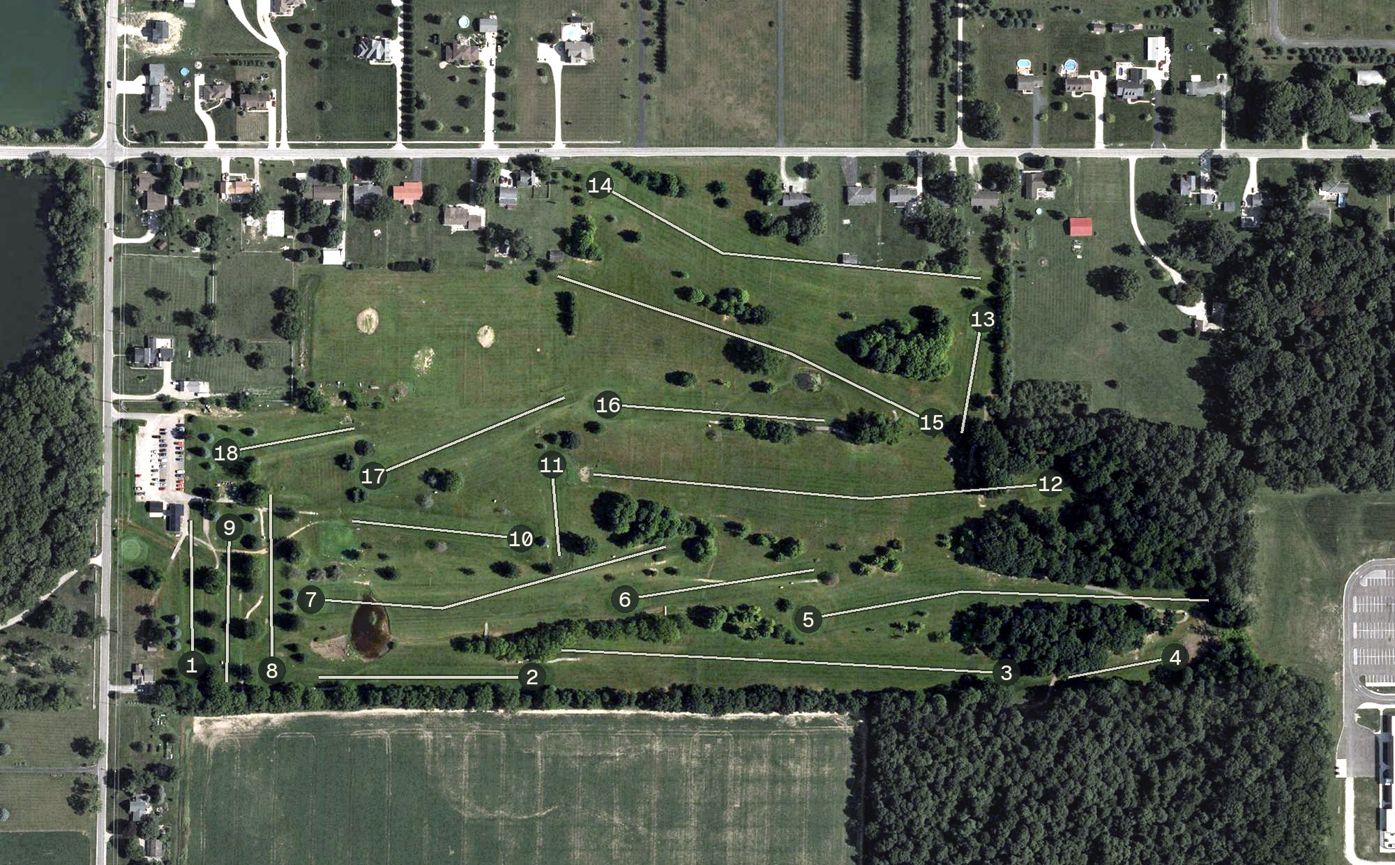 Aerial view of Three Sticks Golf Club, OH