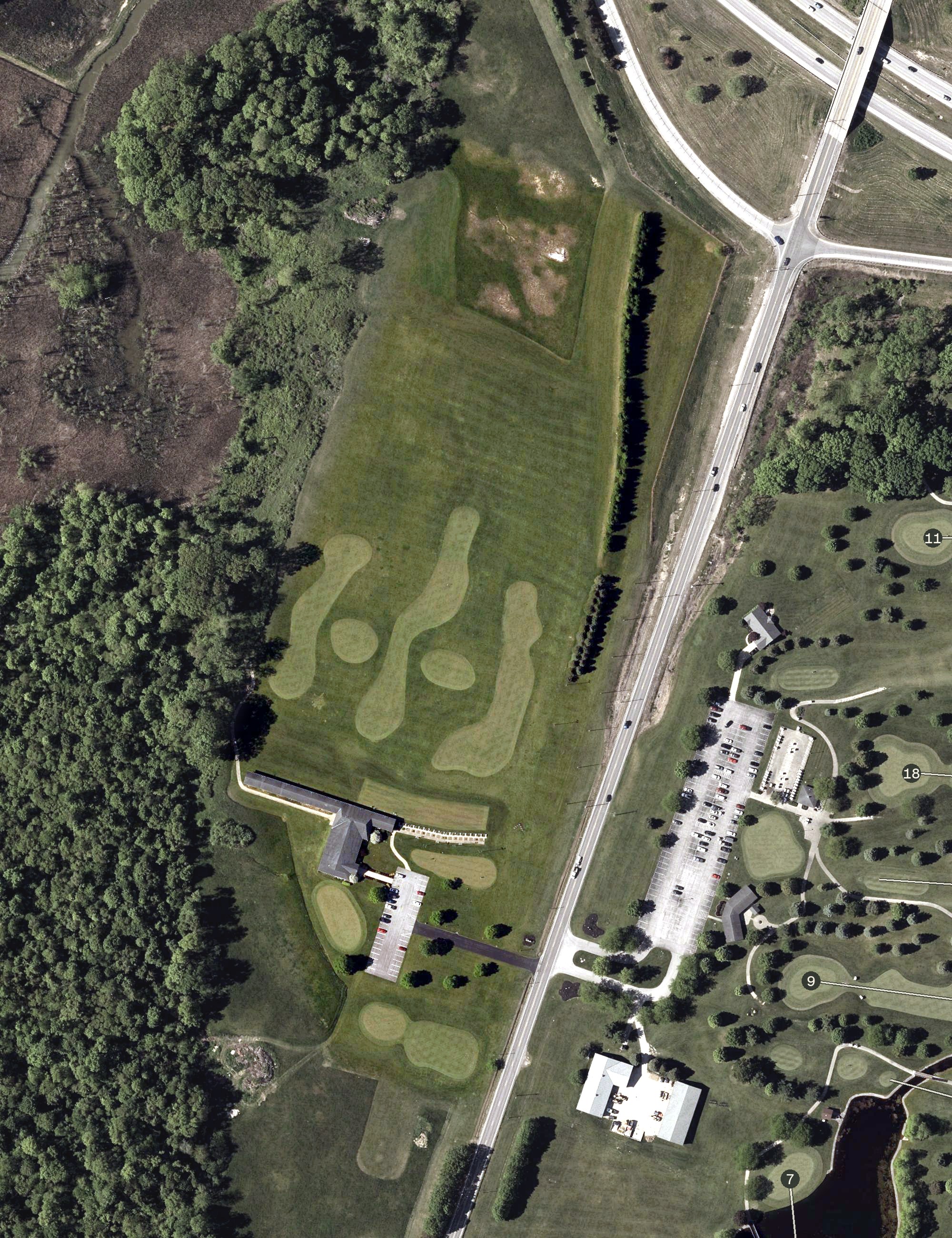Aerial view of Thunderbird Driving Range, OH