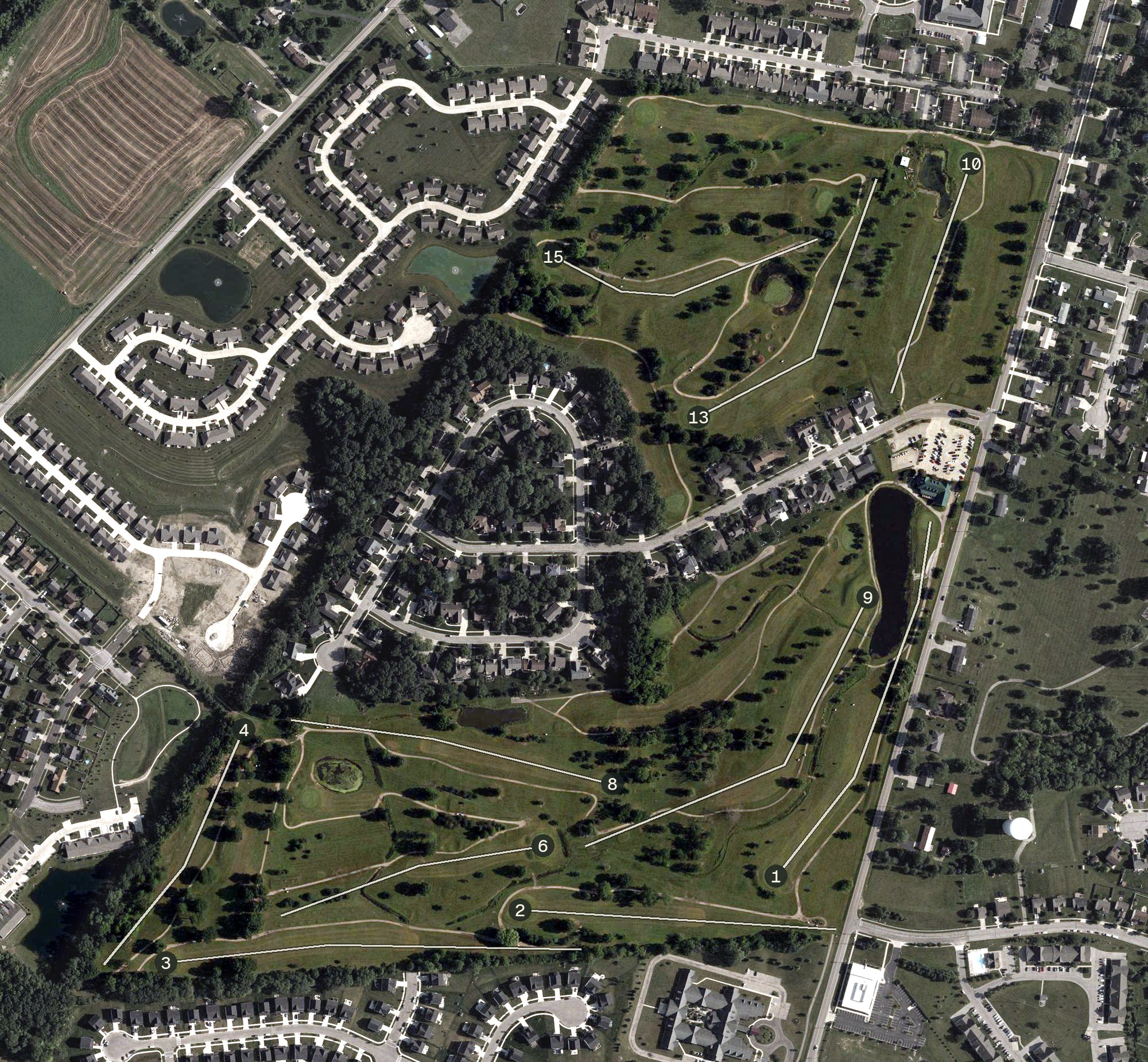 Aerial view of Timberview Golf Club, OH
