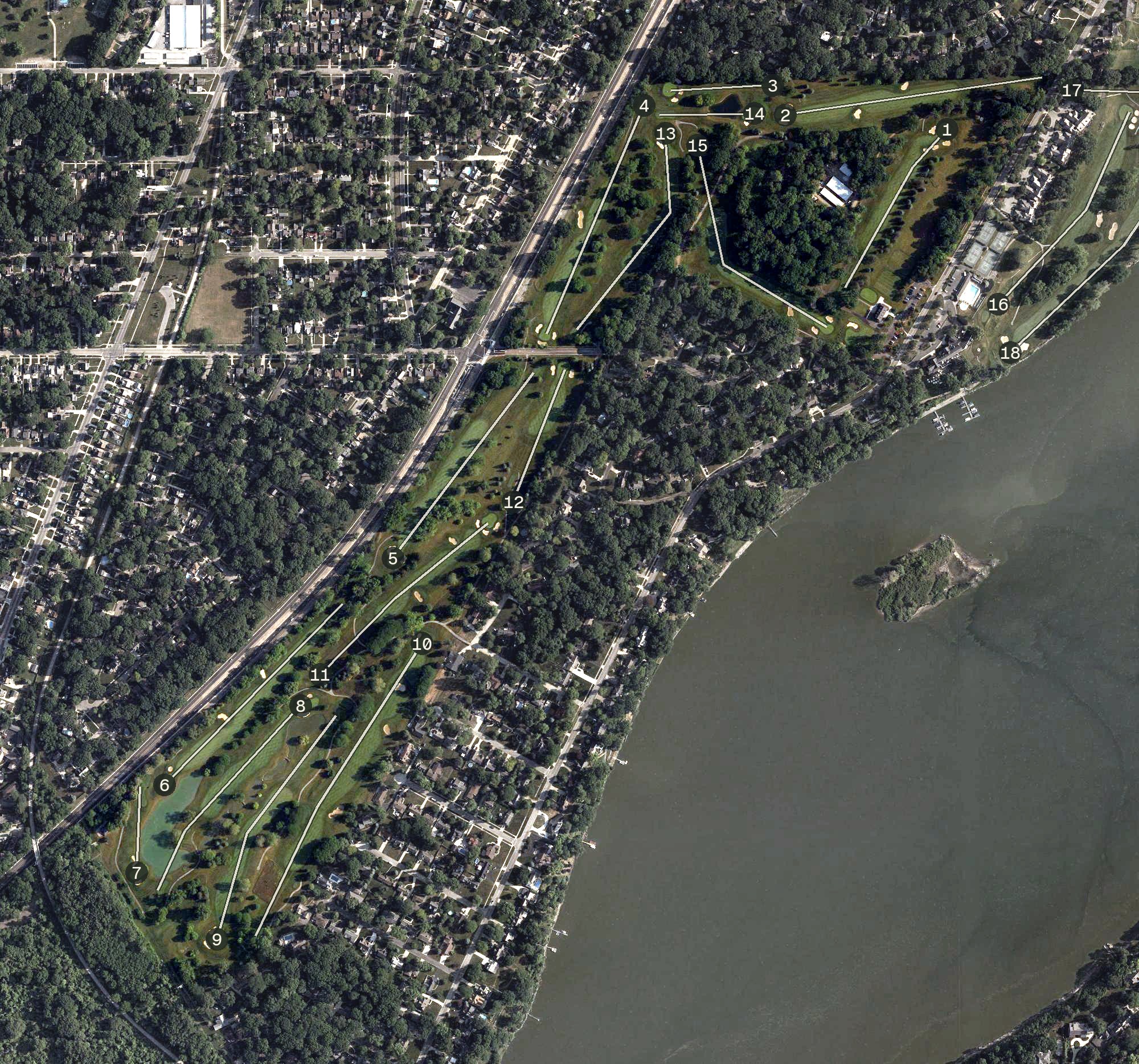 Aerial view of Toledo Country Club, OH