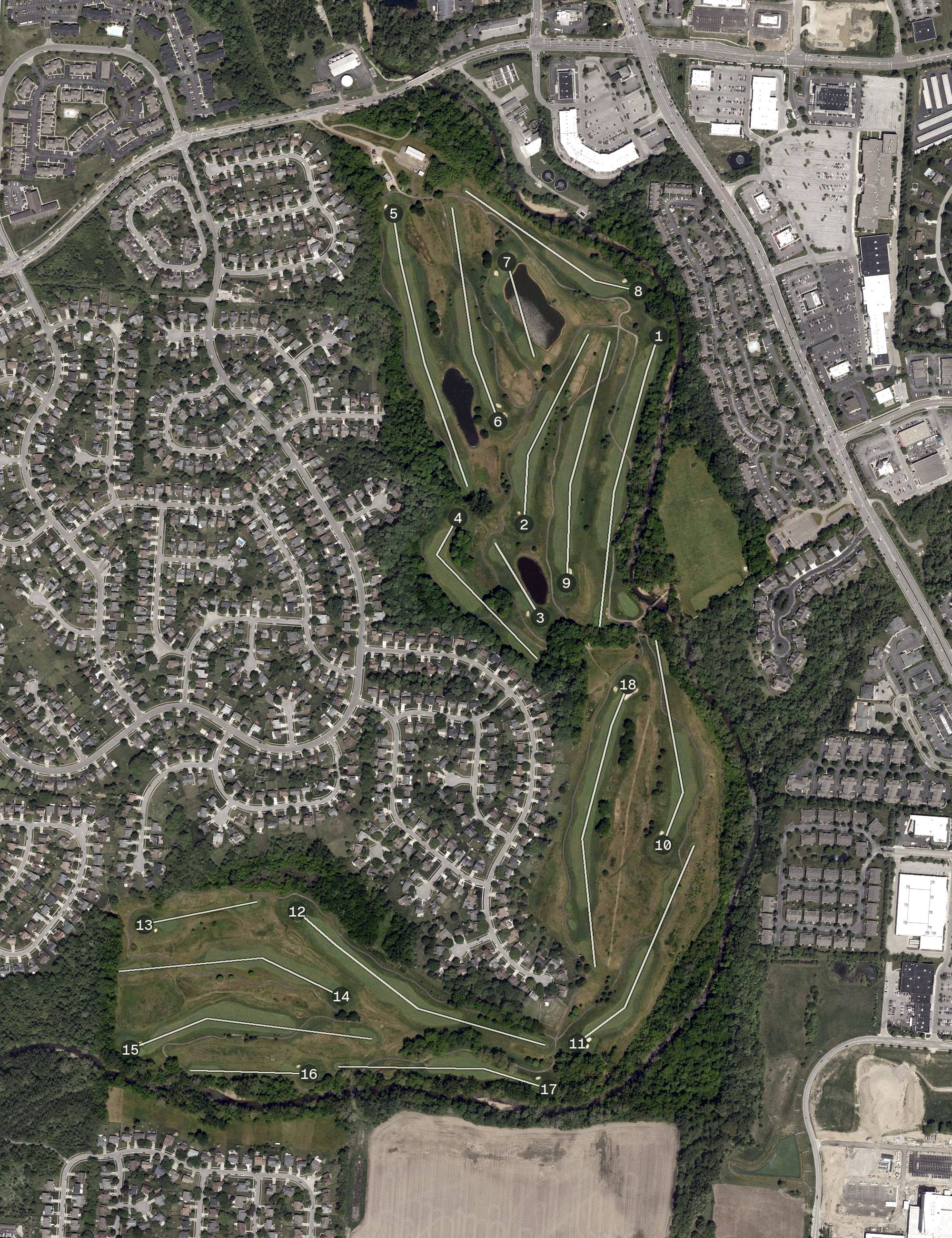 Aerial view of Turnberry Golf Course, OH