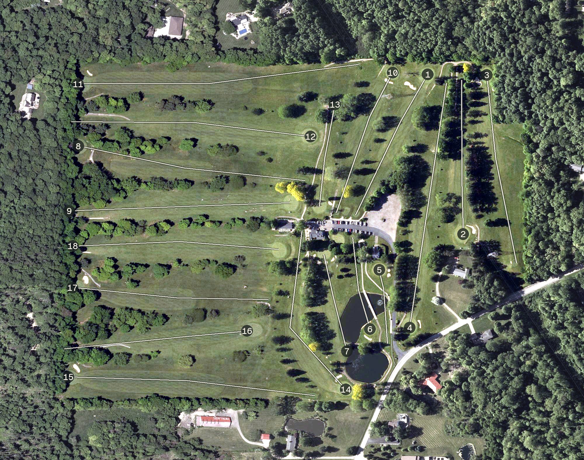 Aerial view of Twin Lakes Golf Course, OH