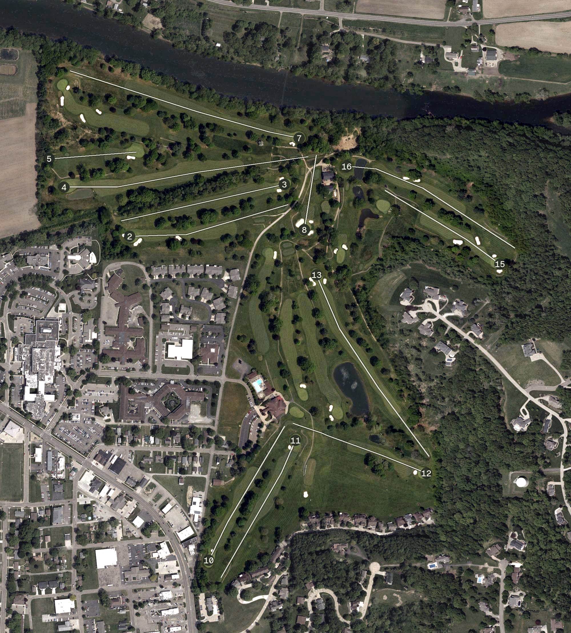 Aerial view of Union Country Club, OH