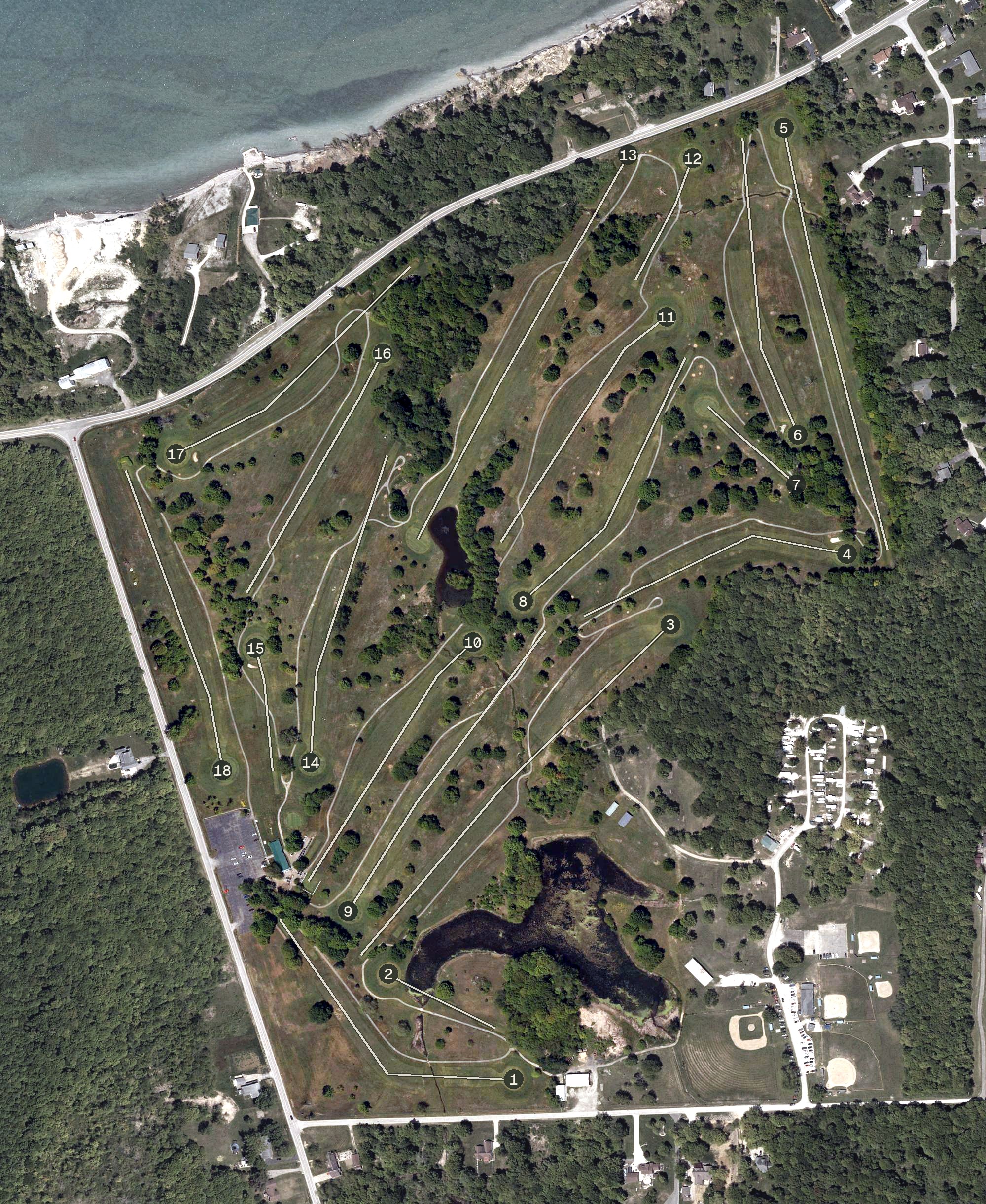 Aerial view of Village Green Golf Course, OH