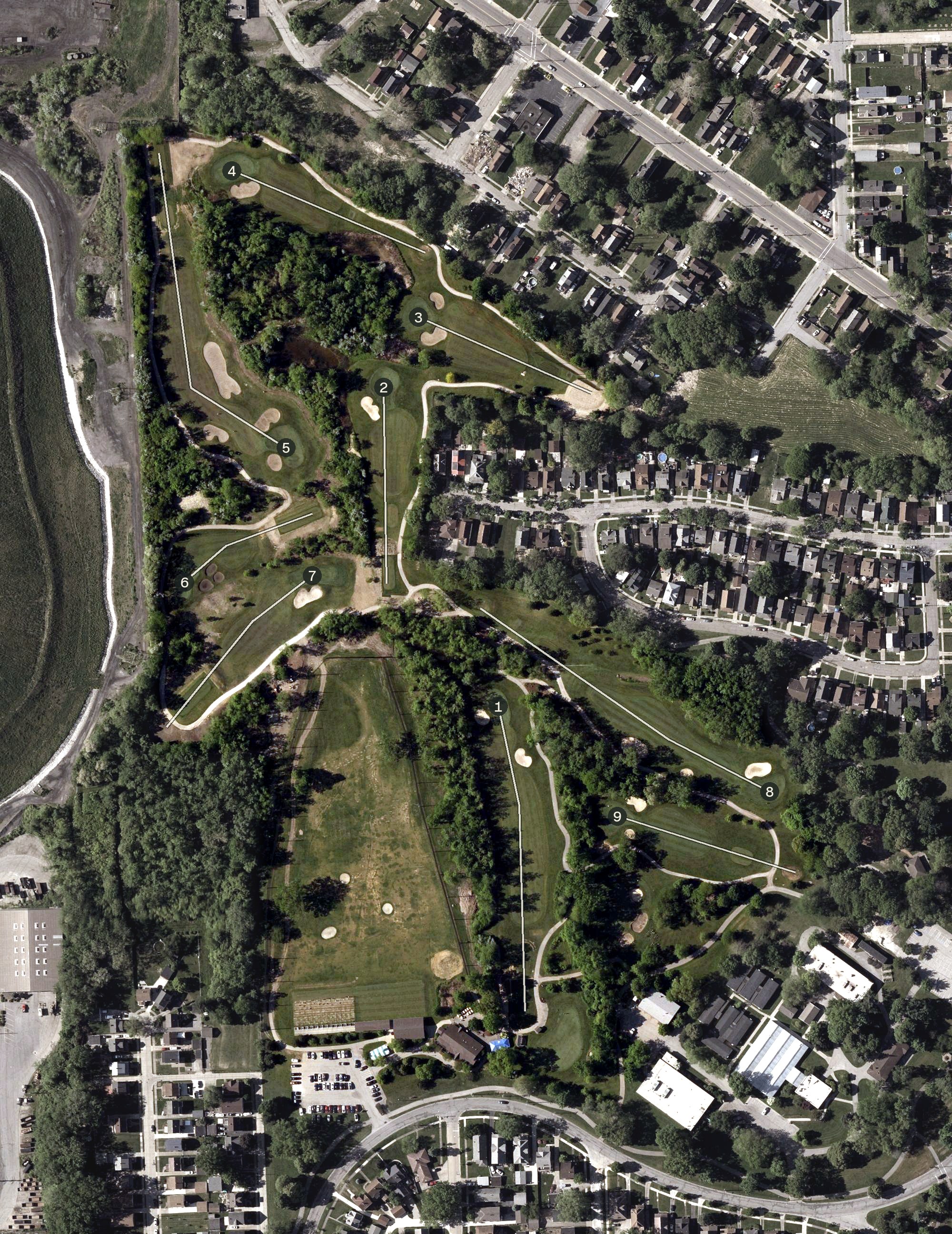 Aerial view of Washington Golf Learning Center, OH