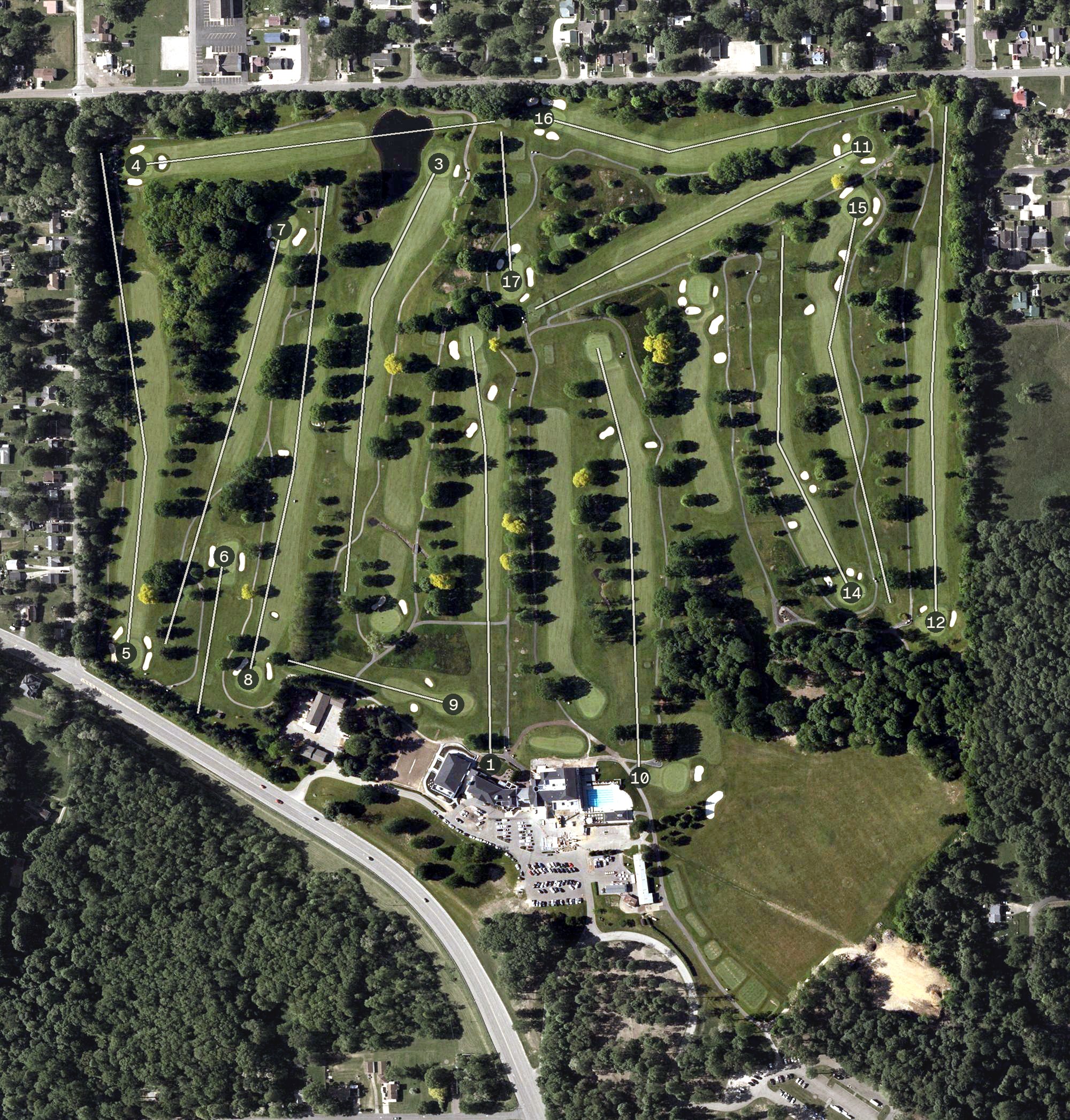 Aerial view of Westbrook Country Club, OH