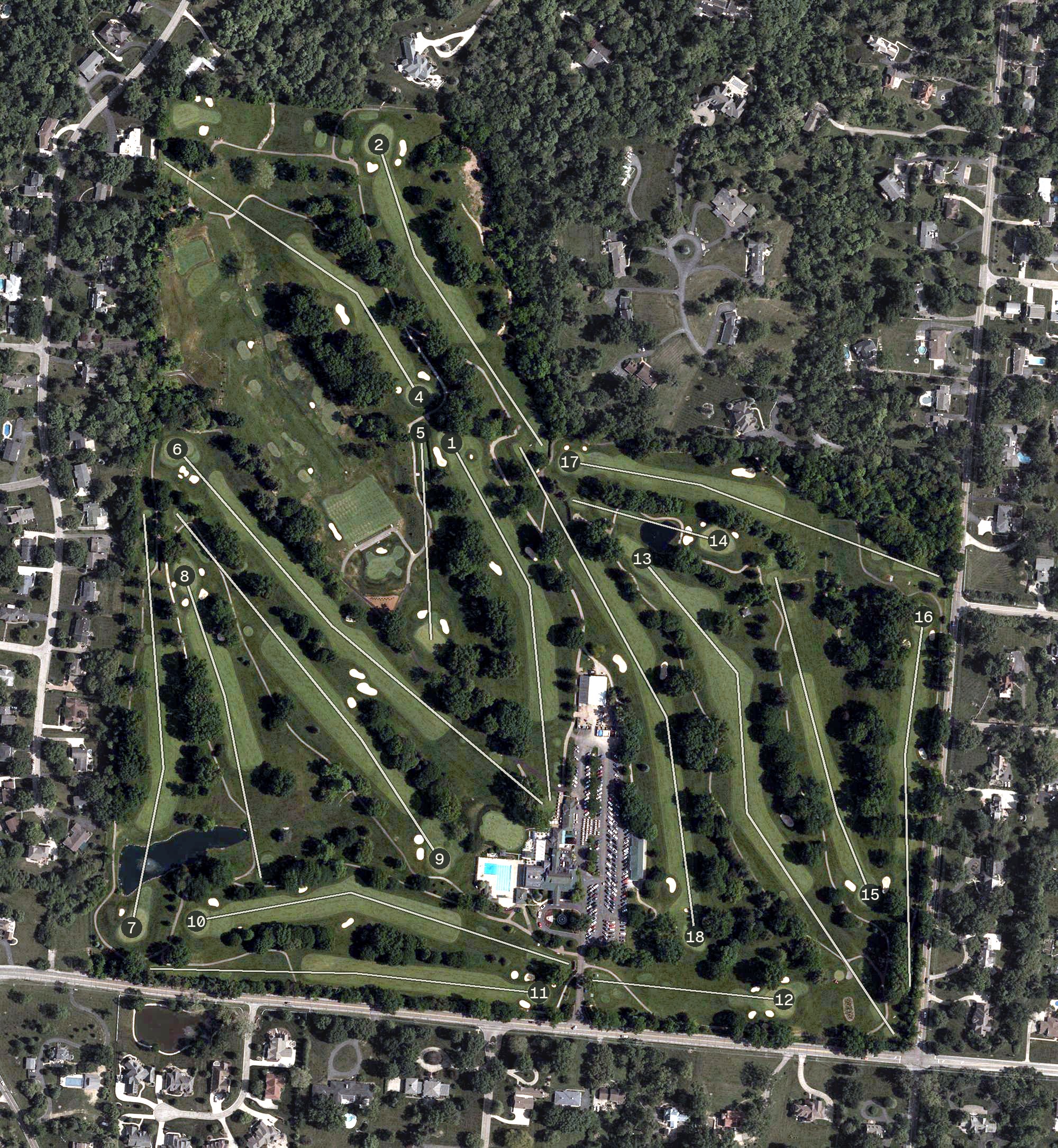Aerial view of Western Hills Country Club, OH
