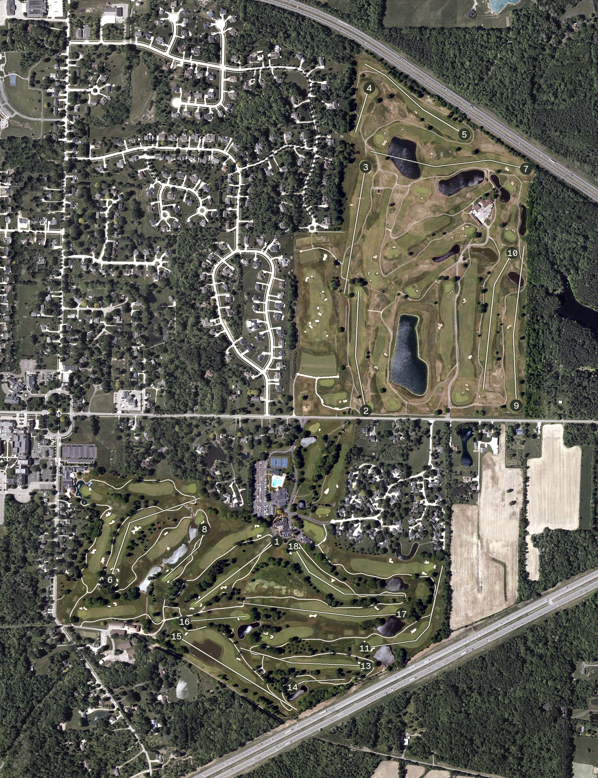 Aerial view of Westfield Country Club, OH