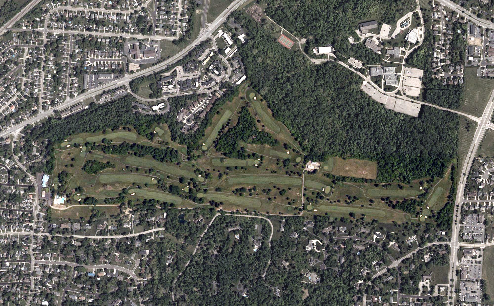 Aerial view of Wildwood Golf Club, OH