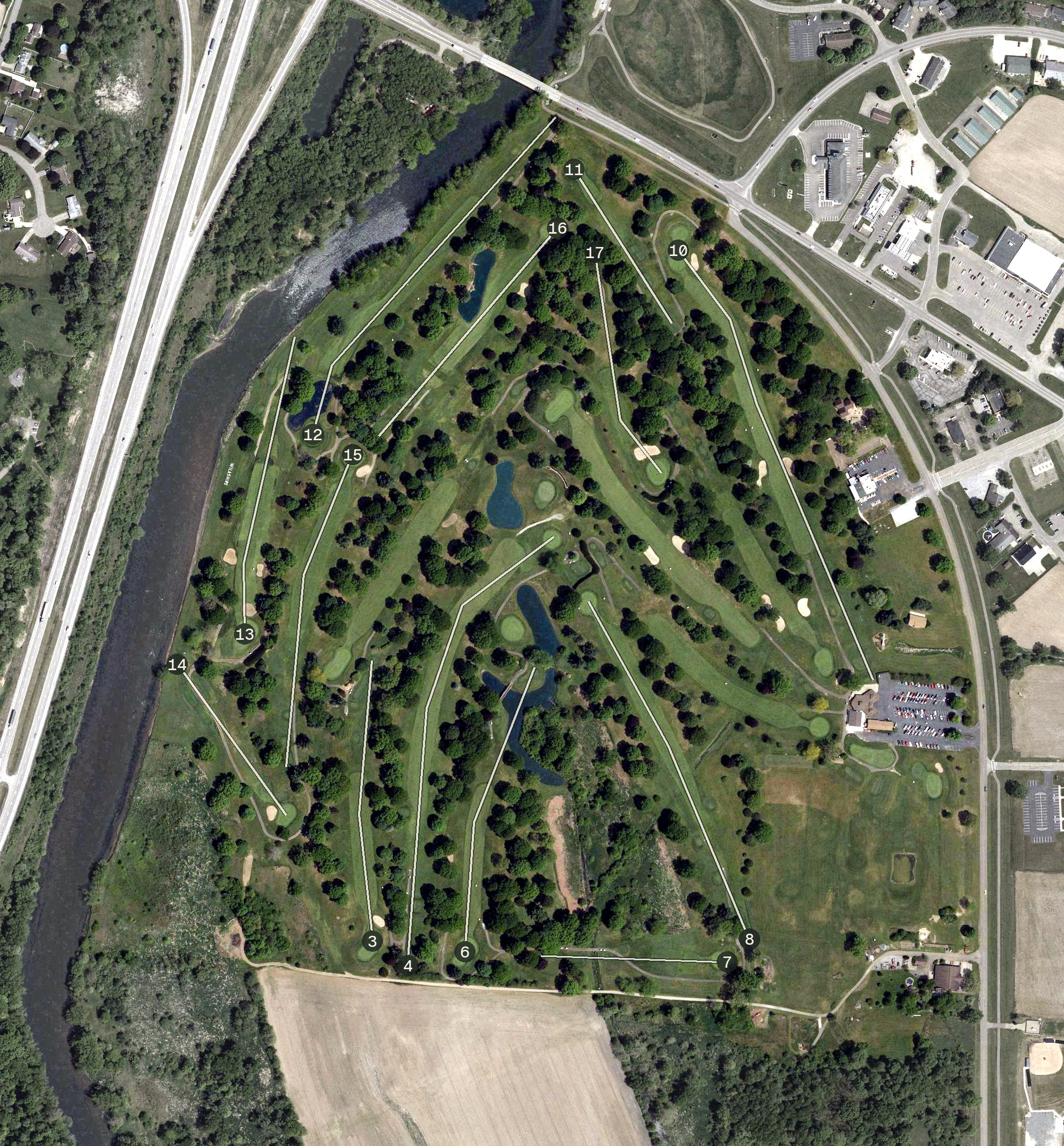 Aerial view of Wilkshire Golf Course, OH