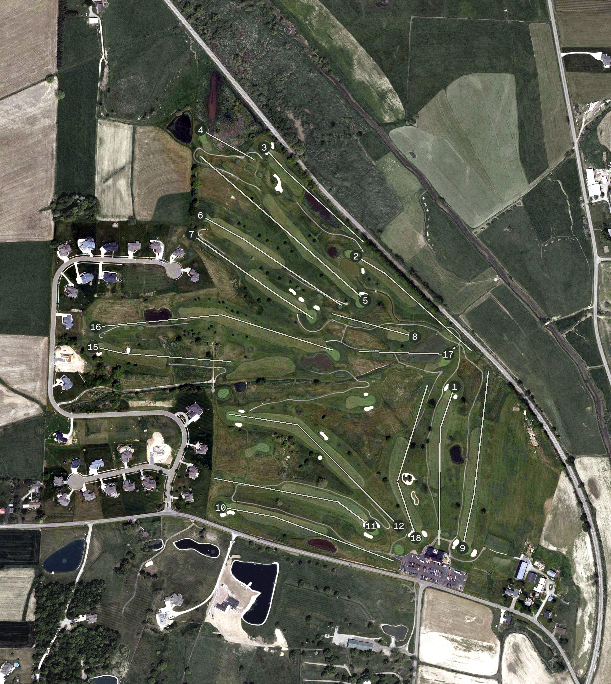Aerial view of Willandale Golf Club, OH