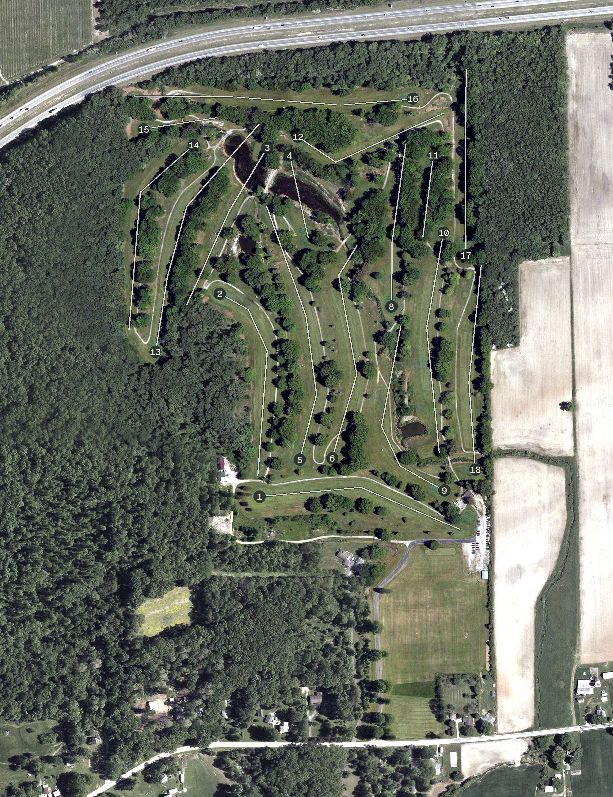 Aerial view of Willow Creek Golf Course, OH
