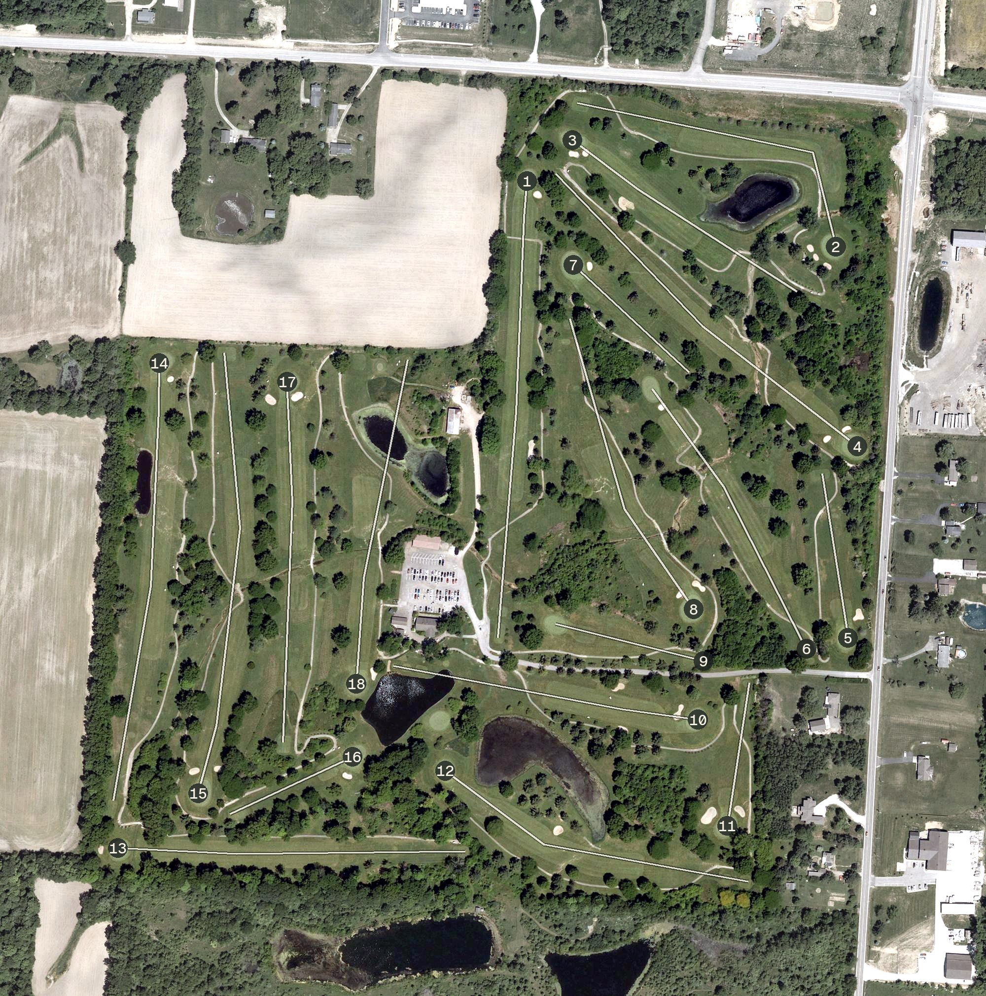 Aerial view of Willow Run Golf Course, OH