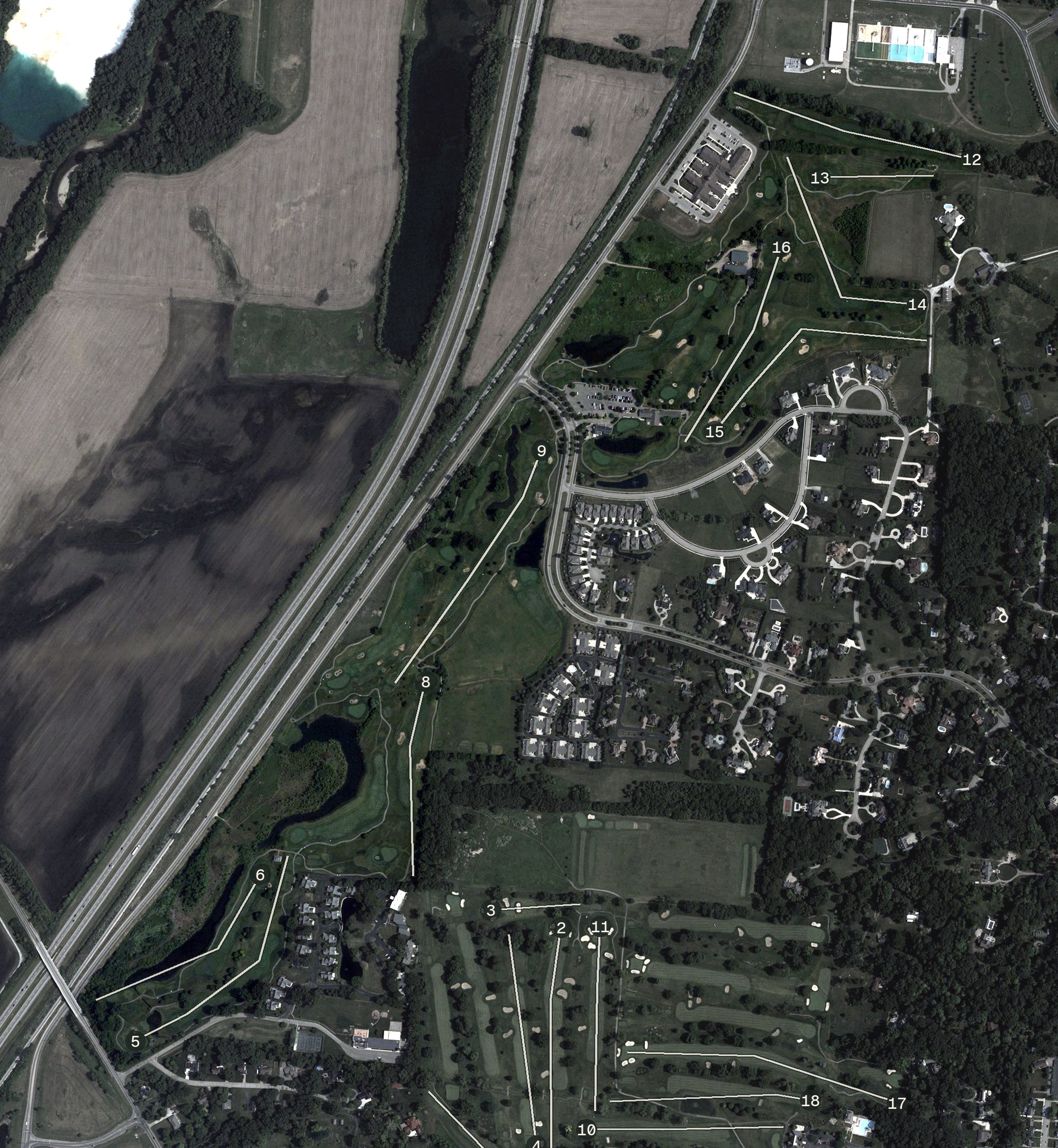 Aerial view of Windy Knoll Golf Club, OH