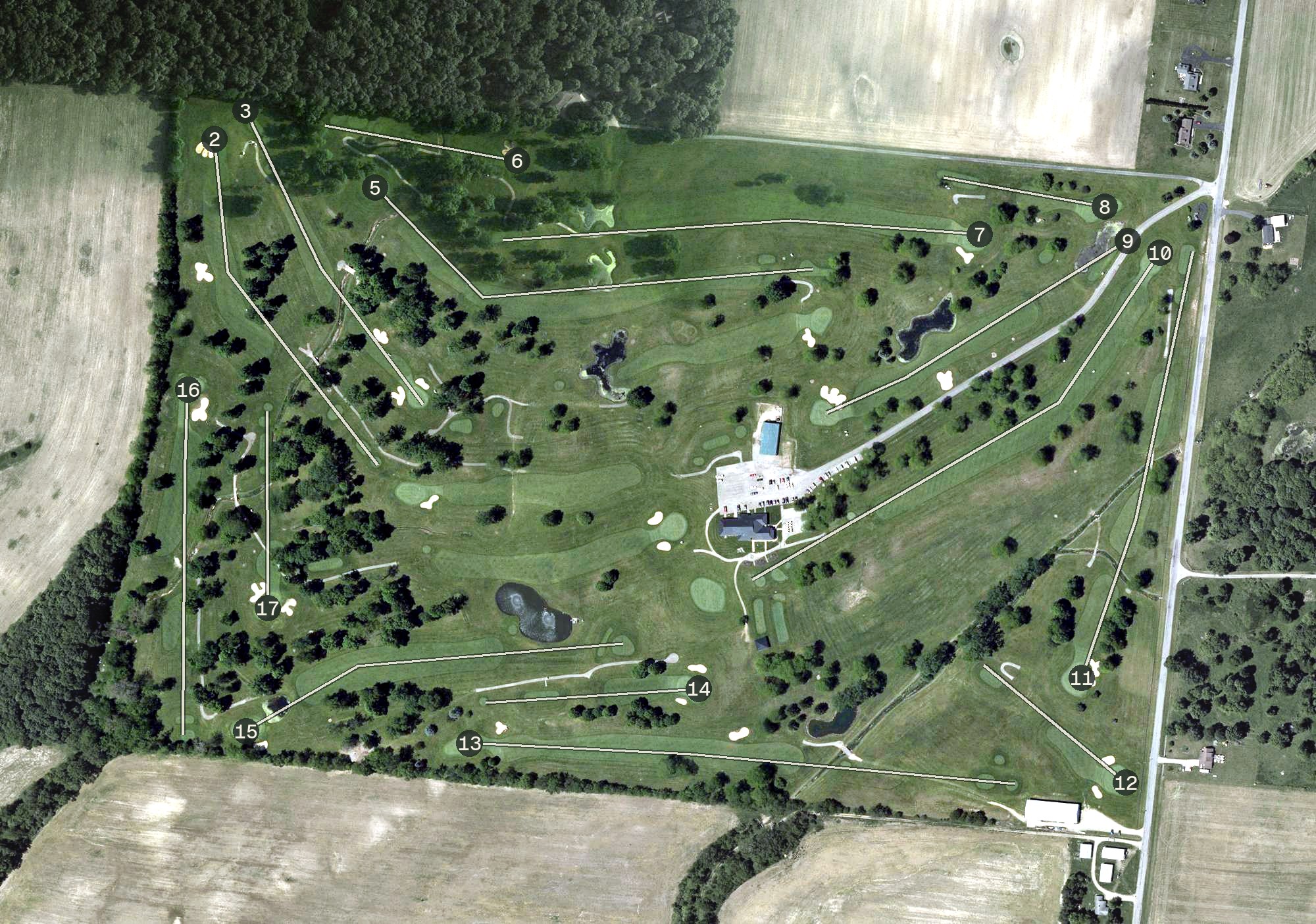 Aerial view of Woodland Golf Course, OH