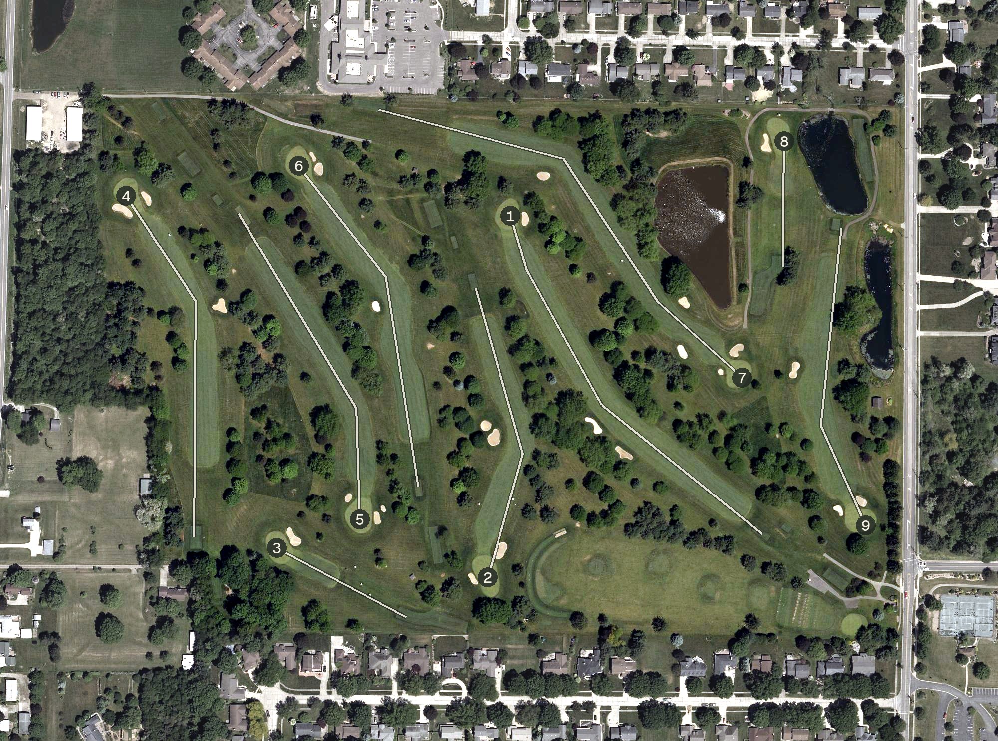 Aerial view of Wooster Country Club, OH