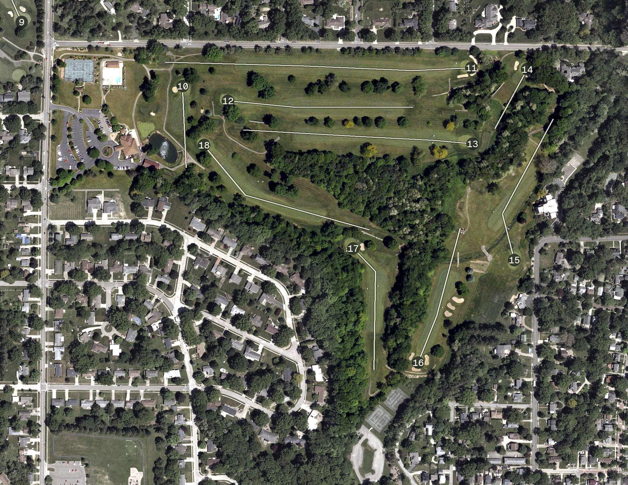 Aerial view of Wooster Country Club, OH