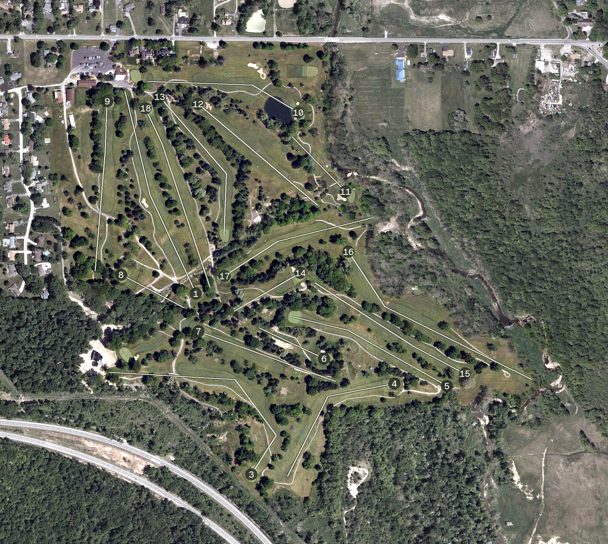 Aerial view of Yankee Run Golf Course, OH