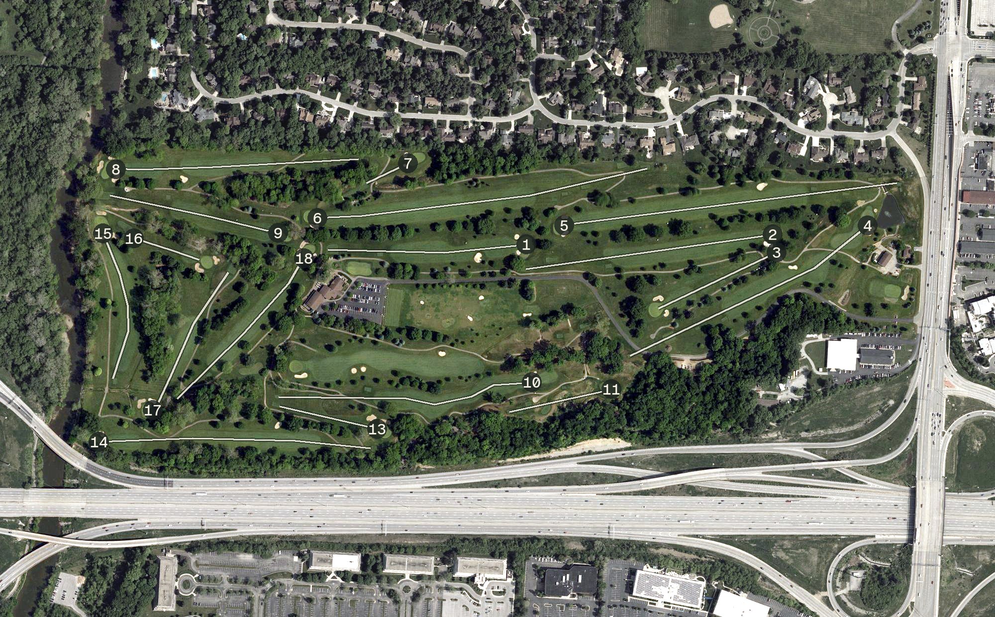 Aerial view of York Golf Club, OH