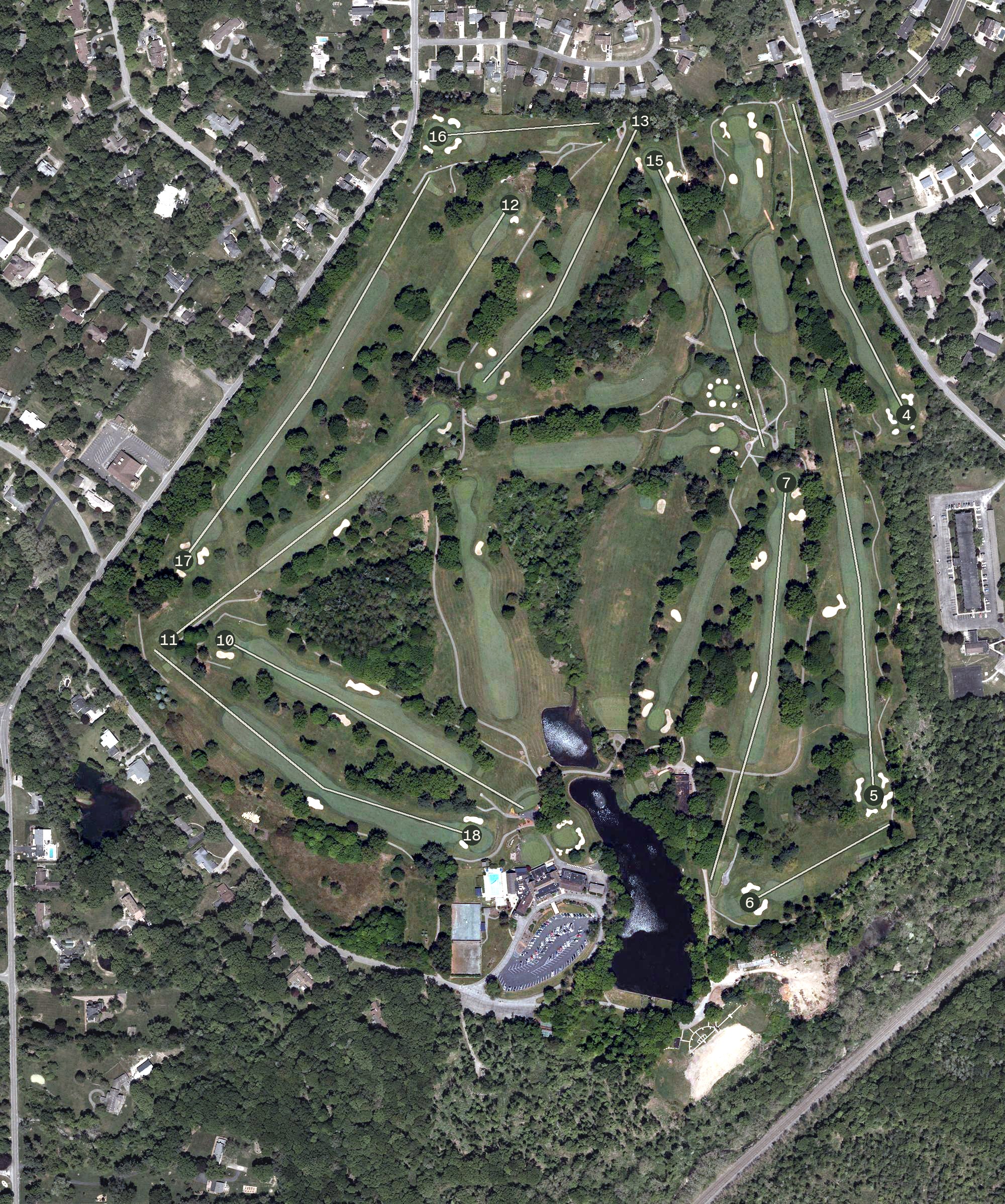 Aerial view of Youngstown Country Club, OH