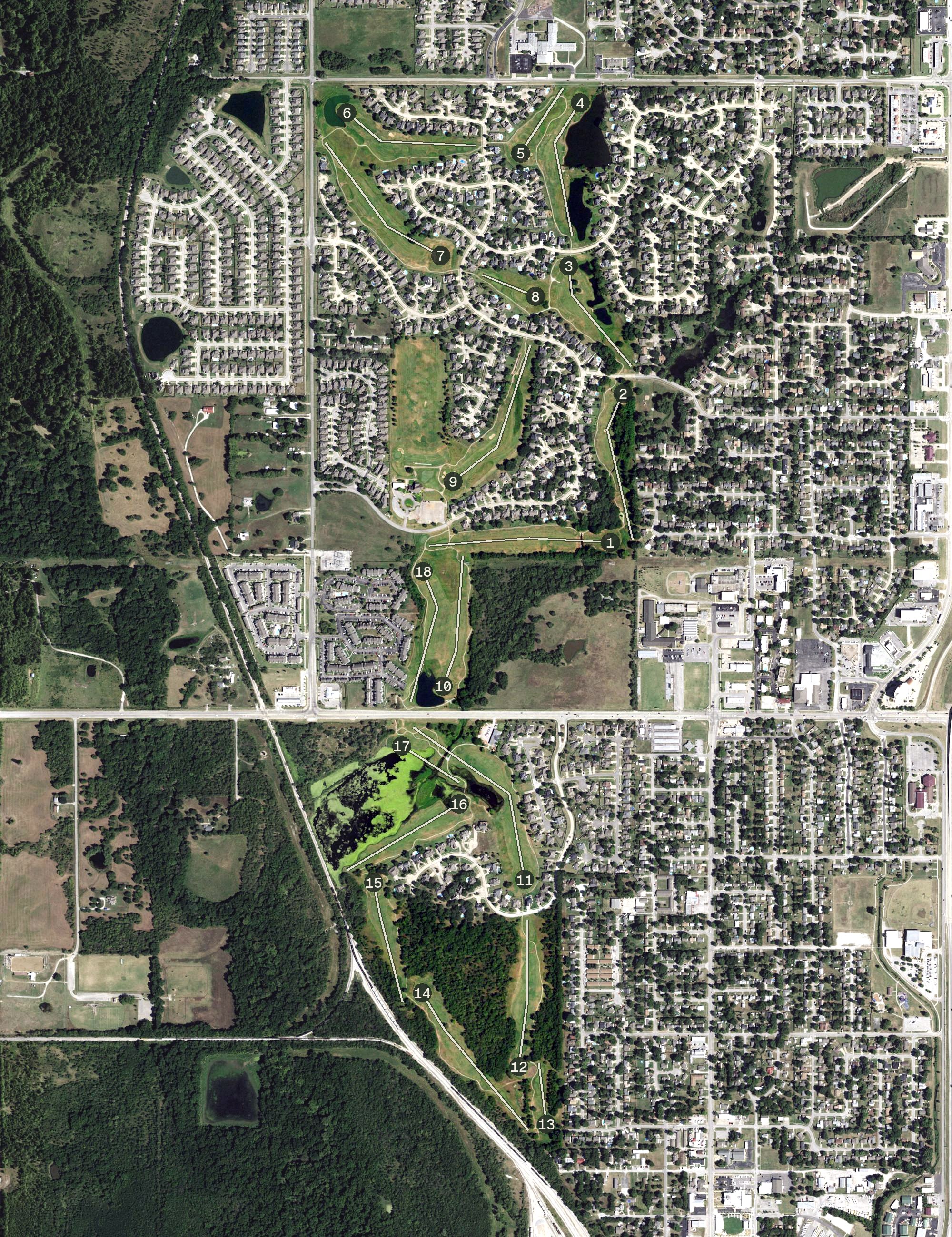 Aerial view of Bailey Ranch Golf Club, OK